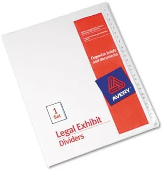 Avery 1-25 Legal Exhibit Dividers, Allstate Style, 25-Tab, 8.5 x 11 (01701)