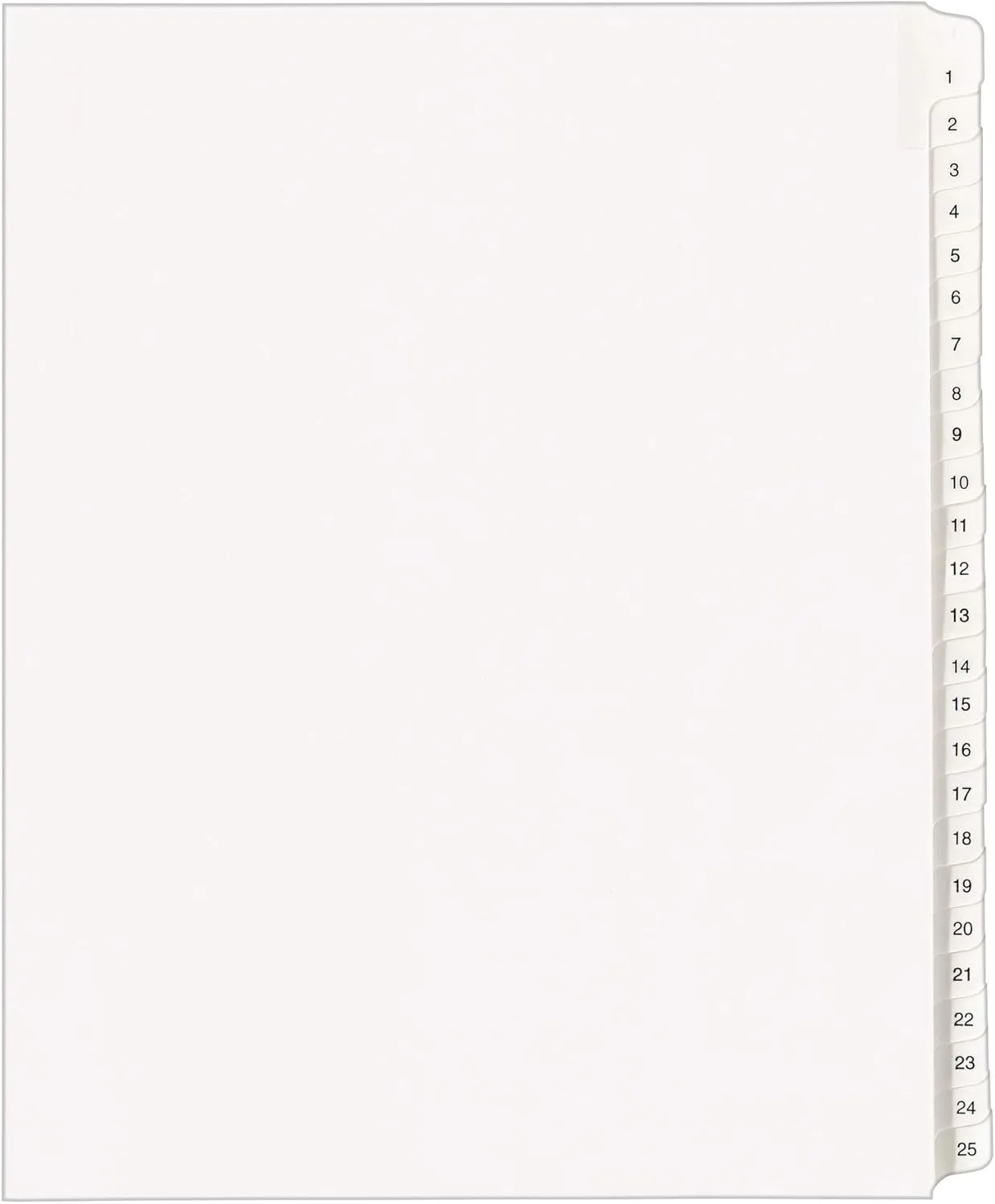 Avery 1-25 Legal Exhibit Dividers, Allstate Style, 25-Tab, 8.5 x 11 (01701)
