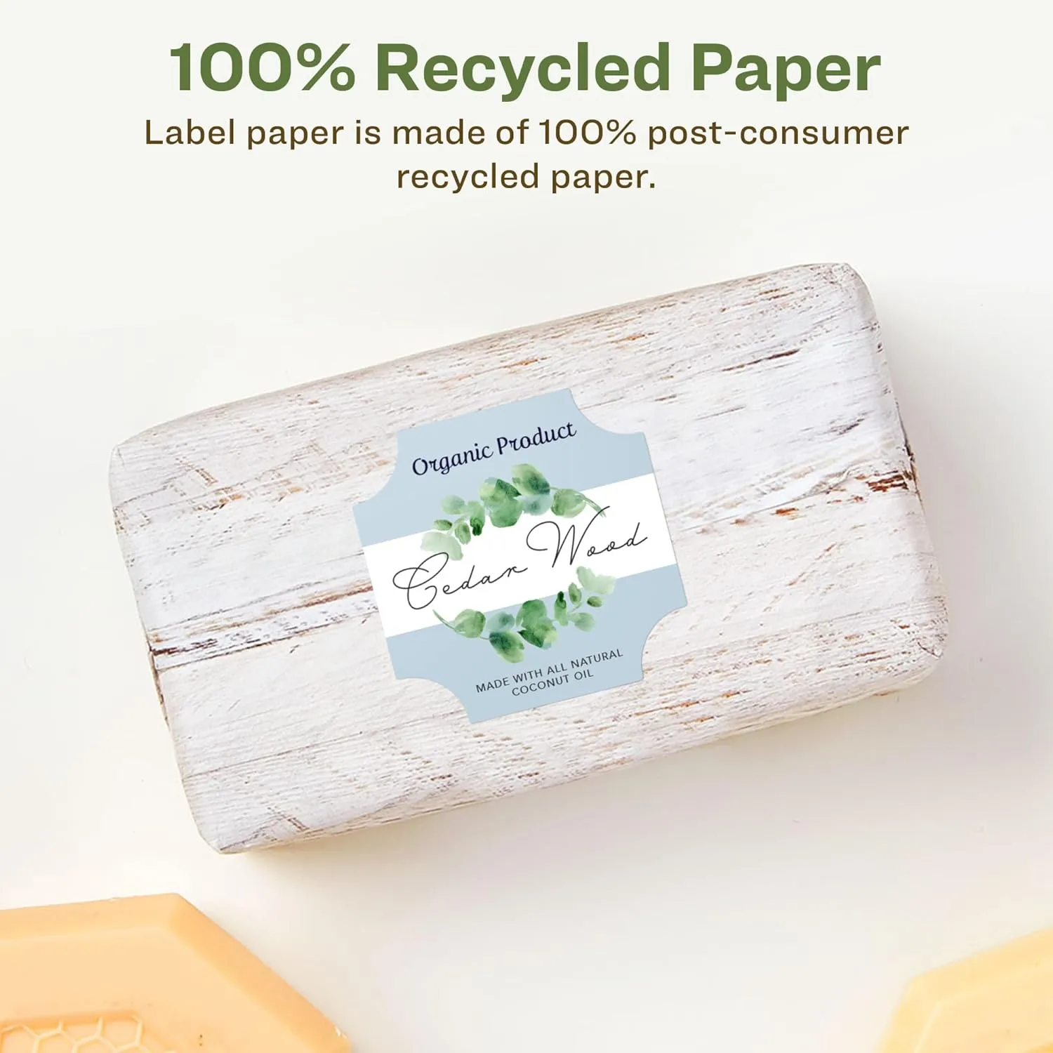 Avery EcoFriendly Matte White Recycled Square Scalloped Labels, 1-5/8" x 1-5/8", Print-to-The-Edge, Matte White Labels