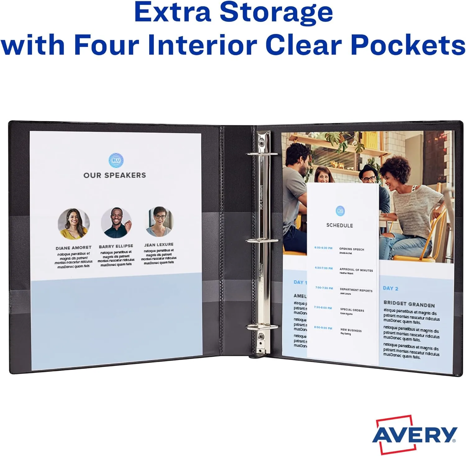 Avery Dual Color Heavy-Duty View Binder, Pool Blue/Lavender, 1" Slant Rings, Holds 250 Sheets (79899)