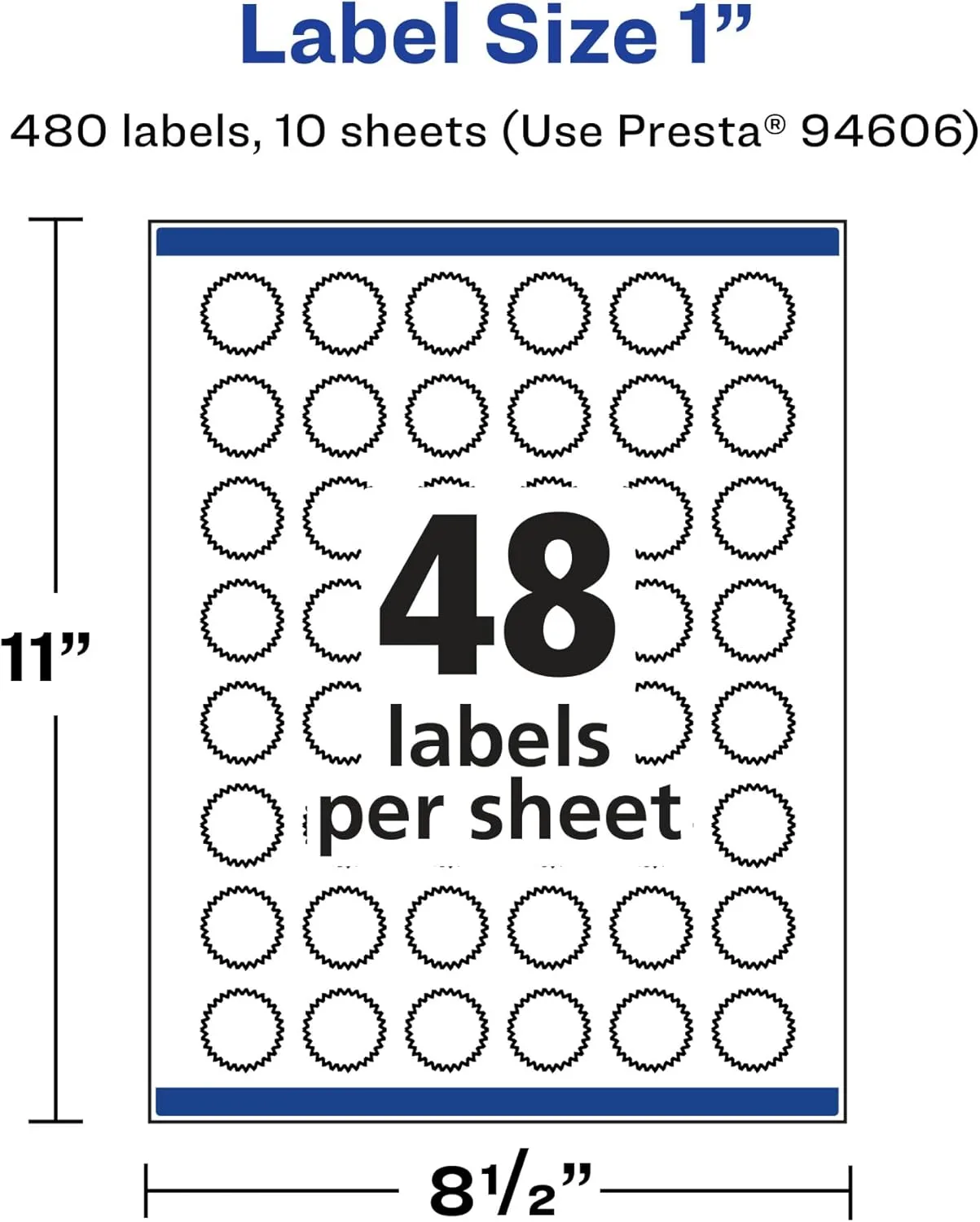 AVERY 1" Glossy Clear Starburst Labels, Sure Feed Technology, Print-to-The-Edge
