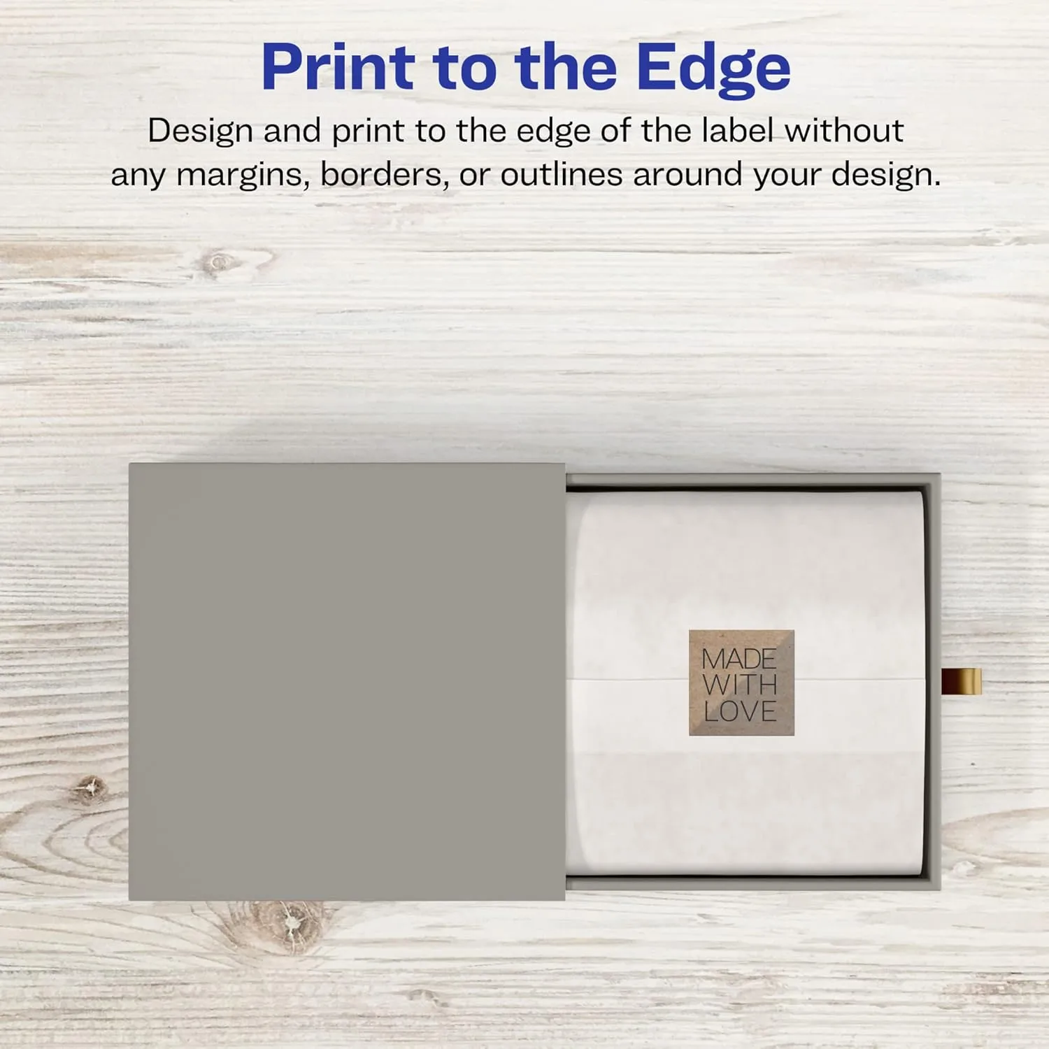 Avery Kraft Brown Square Labels, Sure Feed Technology, 1" x 1"