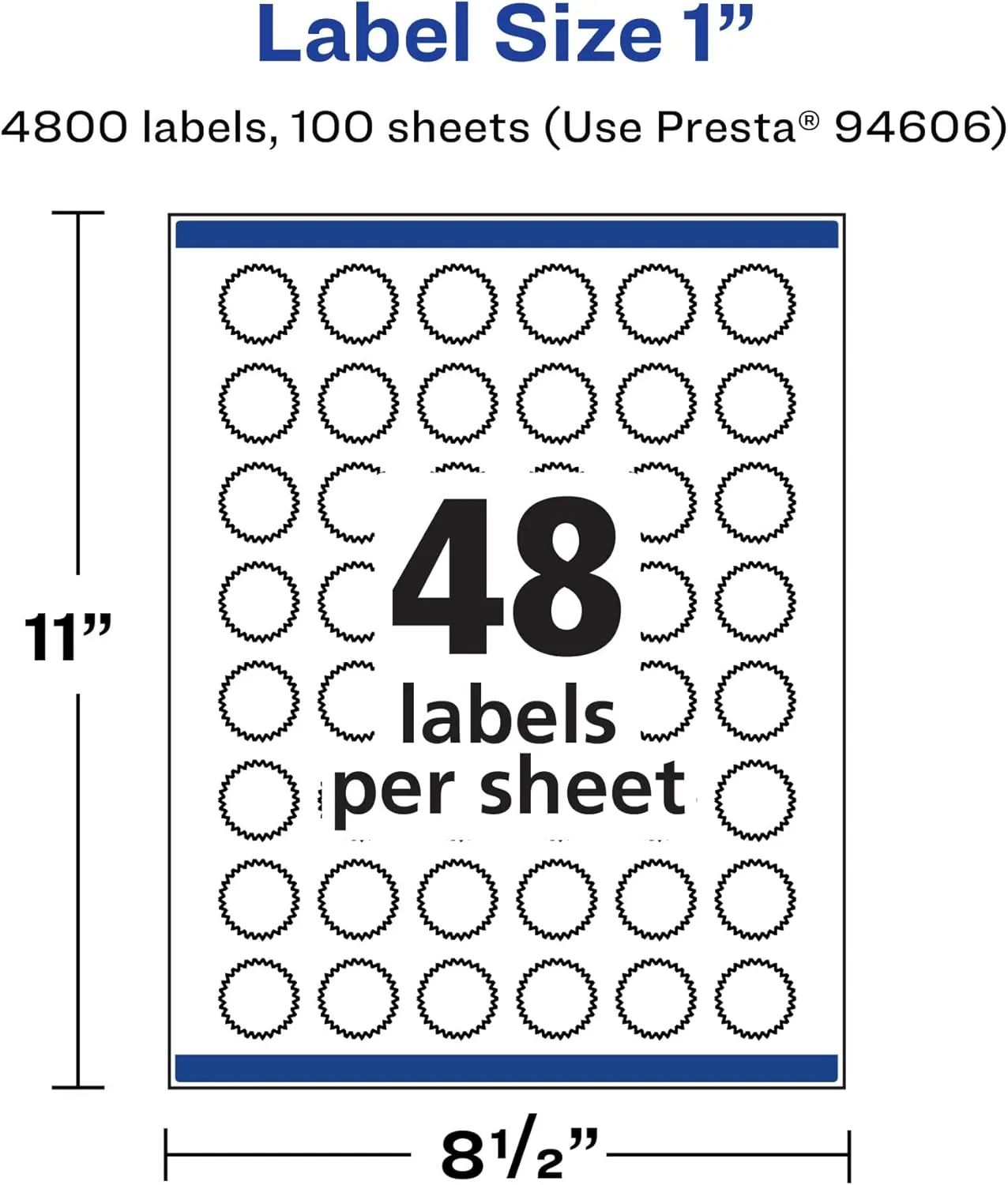 Avery Matte White Starburst Labels, Sure Feed Technology, 1"