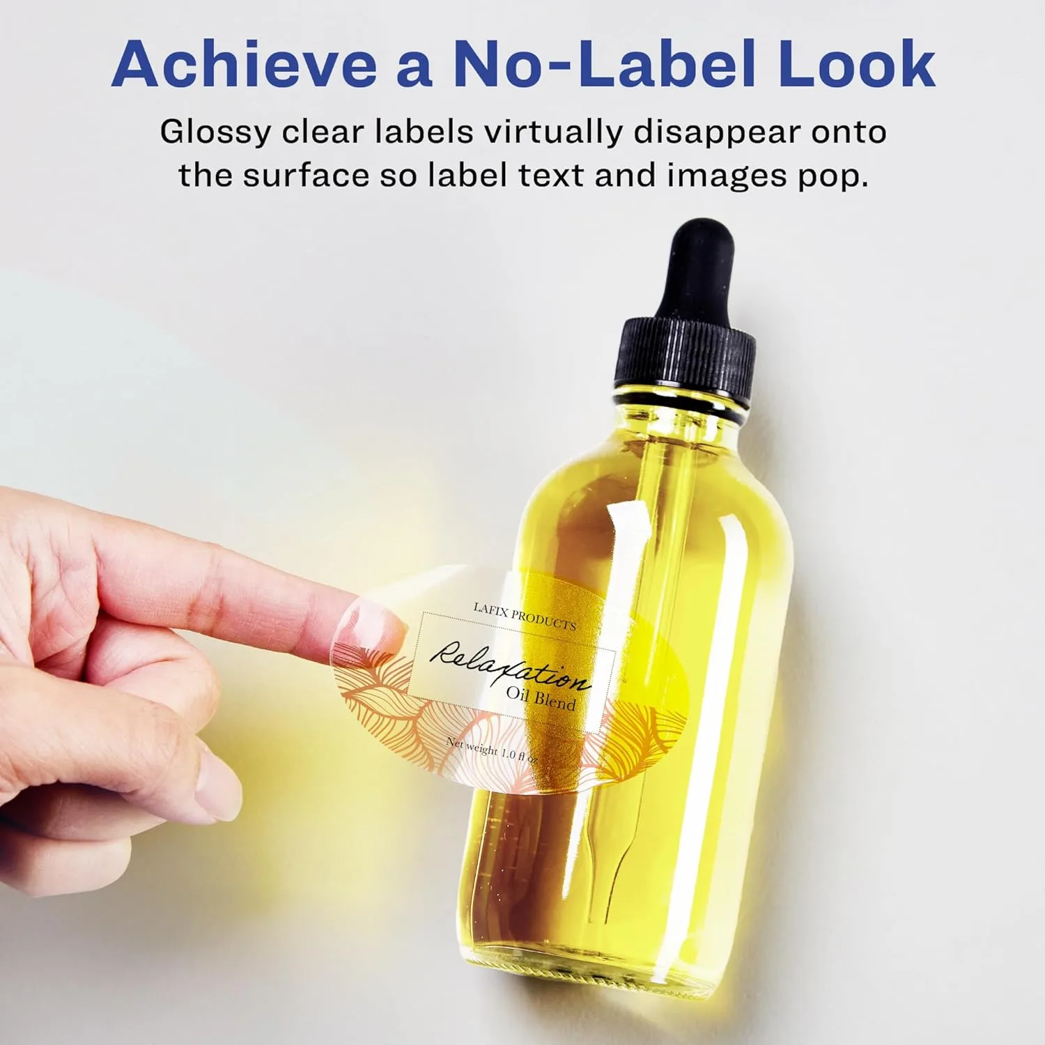 Avery Glossy Clear Oval Labels, Sure Feed Technology, 1.5" x 3", 100 Glossy Clear Labels, Print-to-The-Edge