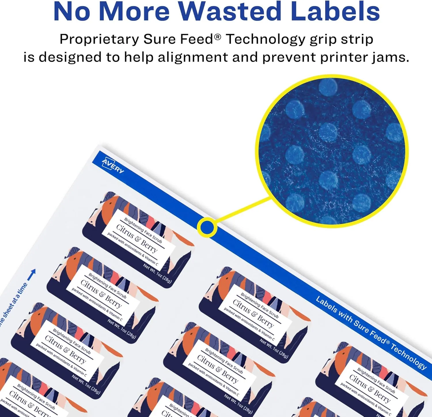 Avery Glossy White Rectangle Labels, Sure Feed Technology, 0.75" x 2.25", Print-to-The-Edge, Permanent Adhesive