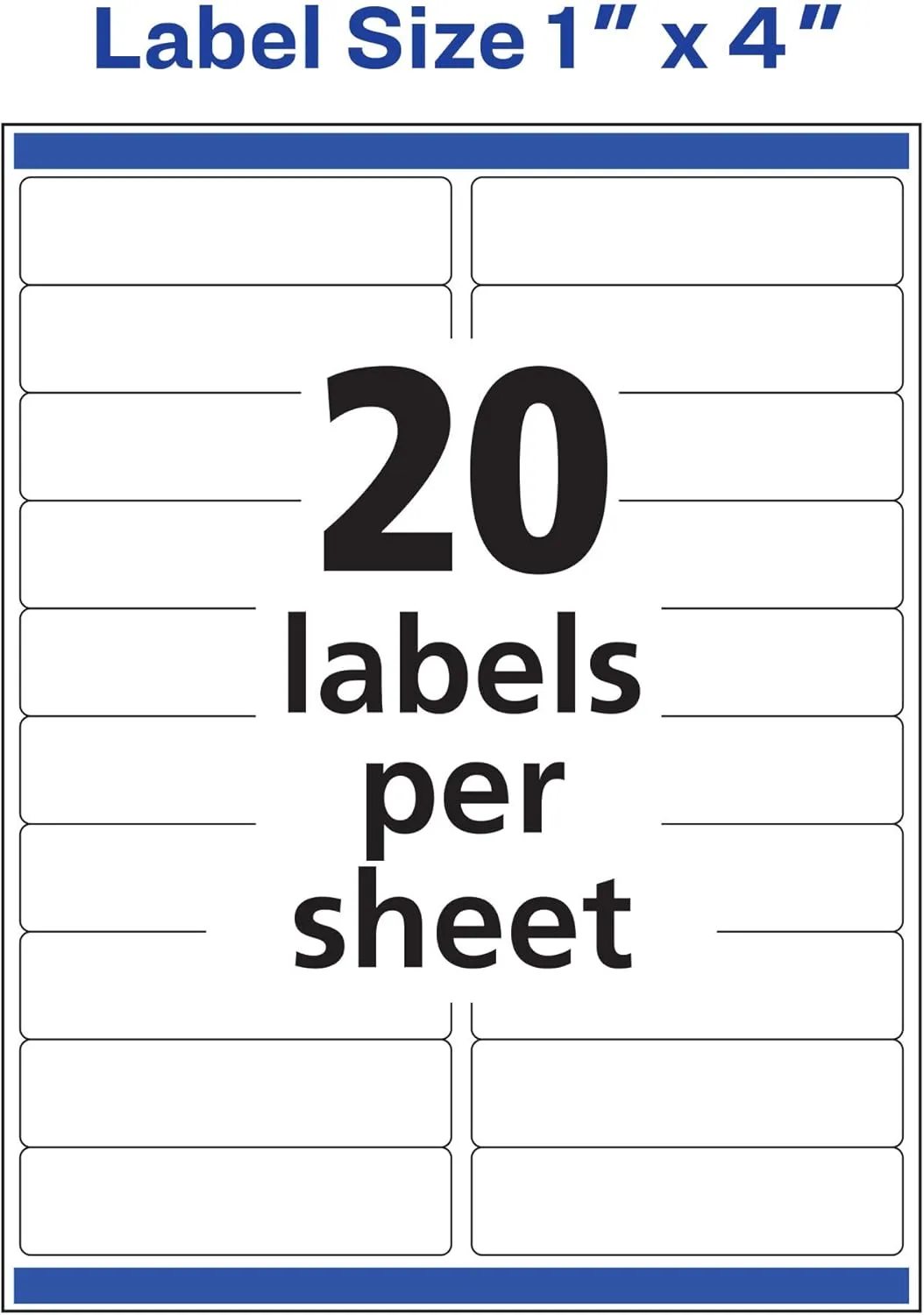 AVERY Rectangle Labels, Sure Feed Technology, 1" x 4", Glossy White