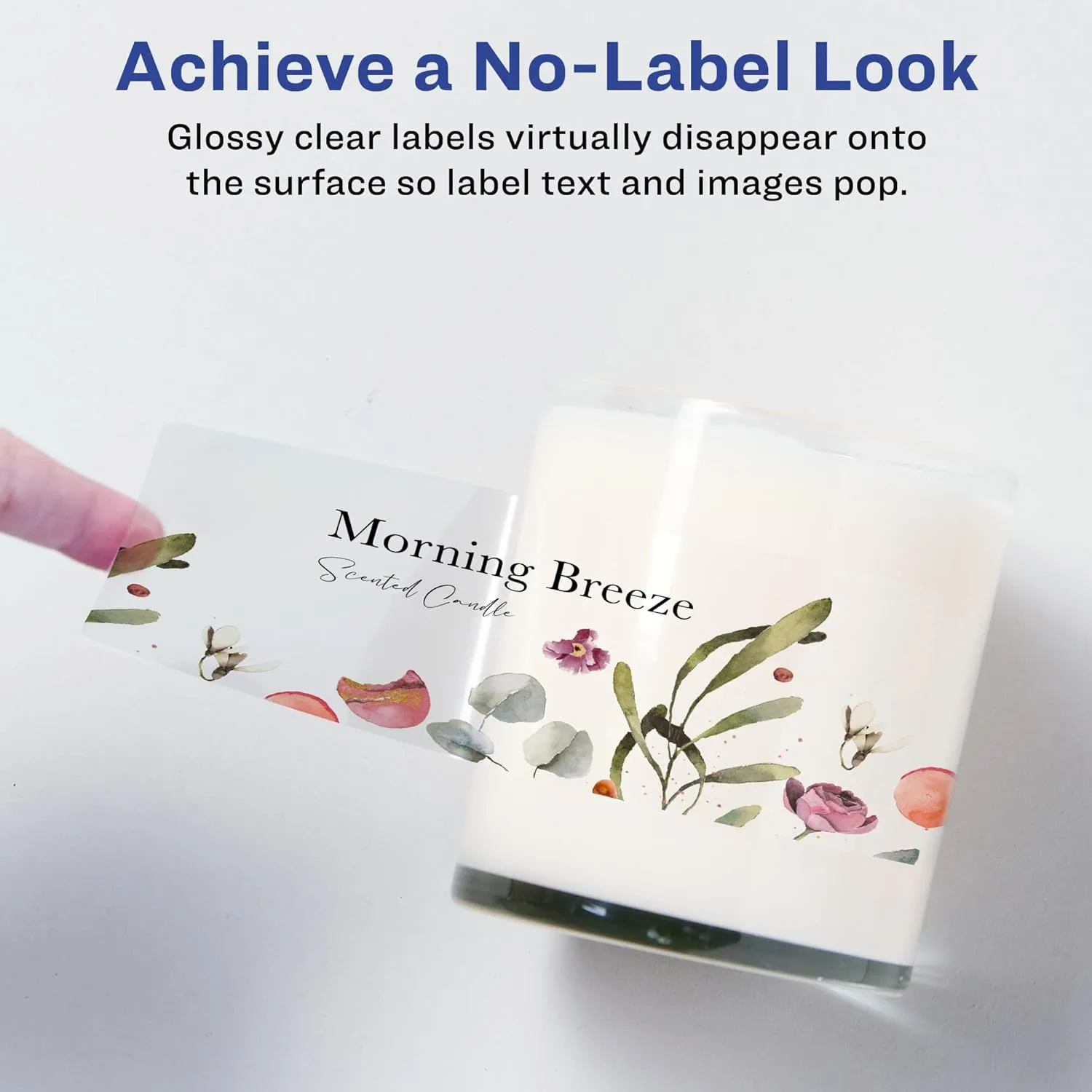 Avery Glossy Clear Rectangle Labels, Sure Feed Technology, 1.75" x 7.75", 50 Glossy Clear Labels, Print-to-The-Edge