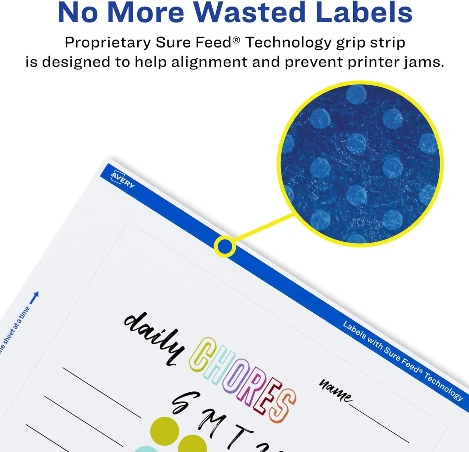 Avery Matte White Rectangle Labels, Sure Feed Technology, 5" x 8-1/8"
