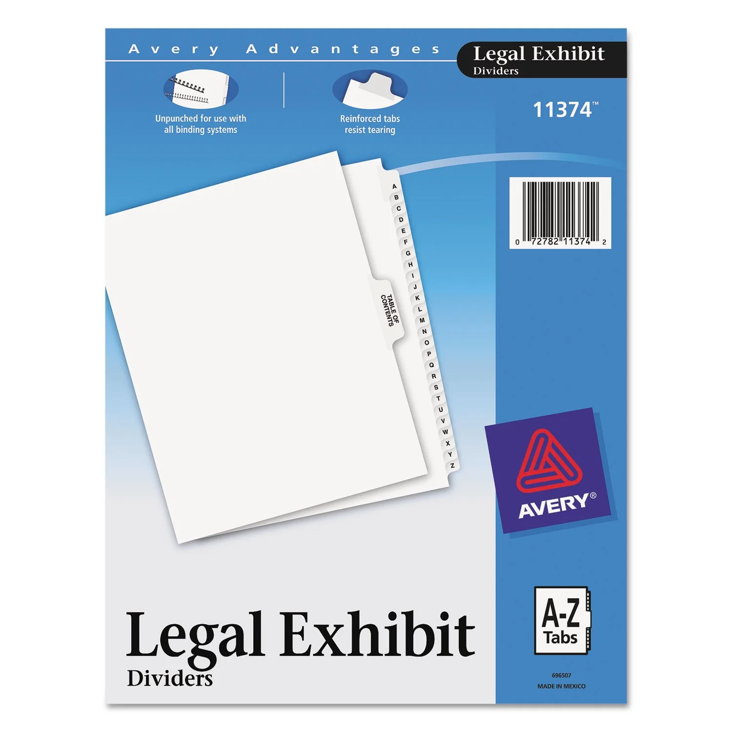 Avery 11374 Premium Collated Legal Index Exhibit Dividers, A-Z and Table of Contents, Side-Tab, 8.5 x 11-Inches, 3 Sets