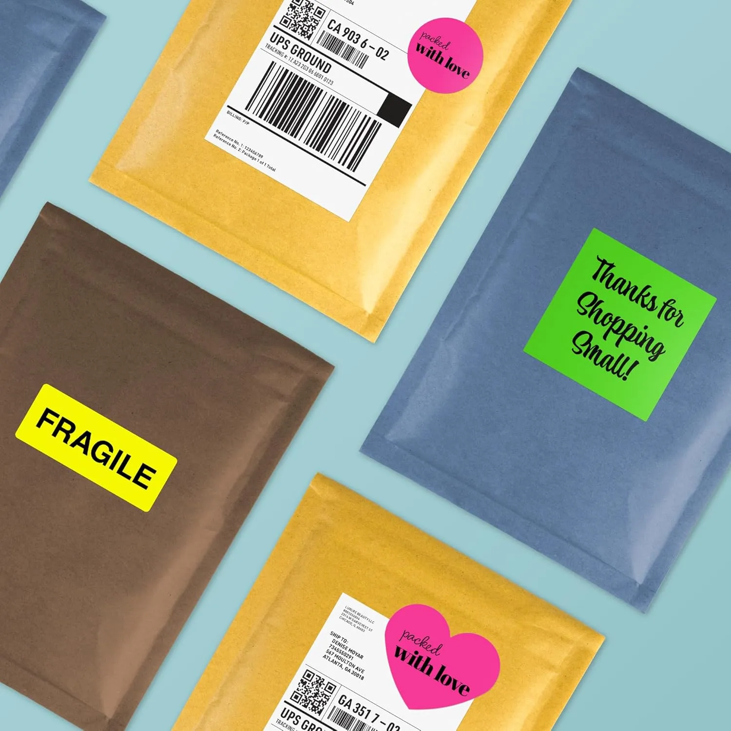 Avery Printable Square Labels, Sure Feed Technology, 2-1/8" x 2-1/8", Neon Yellow Labels, Print-to-The-Edge
