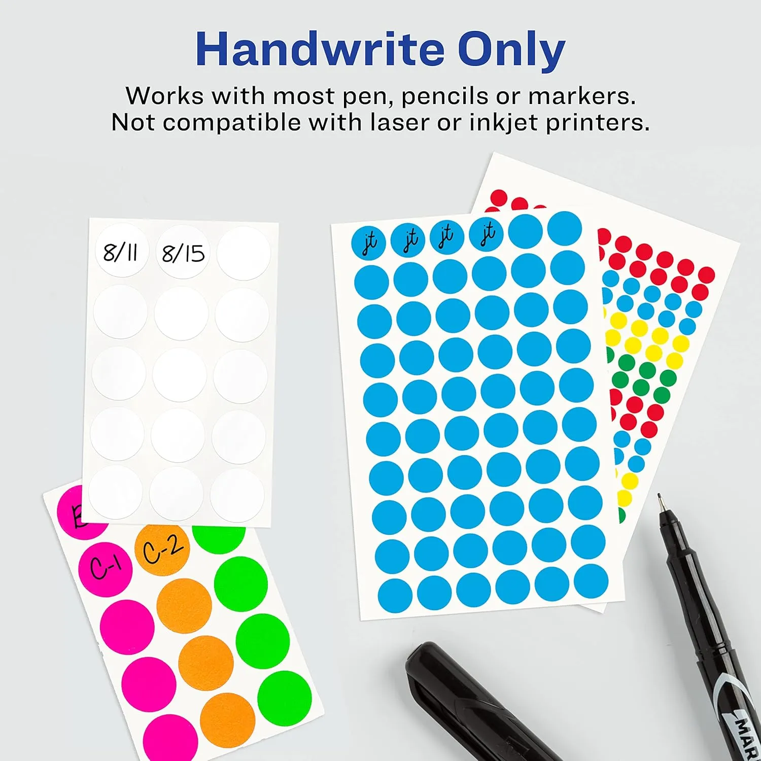 Avery Color-Coding Removable Labels, 1/2 Inch Round Stickers, Light Blue, 840 Dot Stickers (5050)