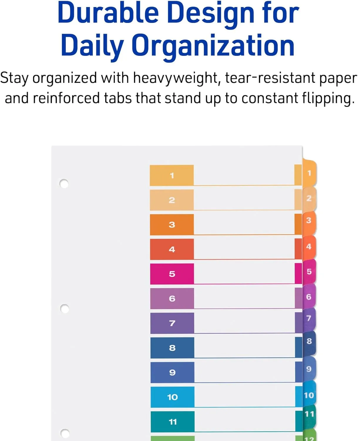 Avery Ready Index Dividers for 3 Ring Binders, Letter-Size, Multicolor, Printable Table of Contents