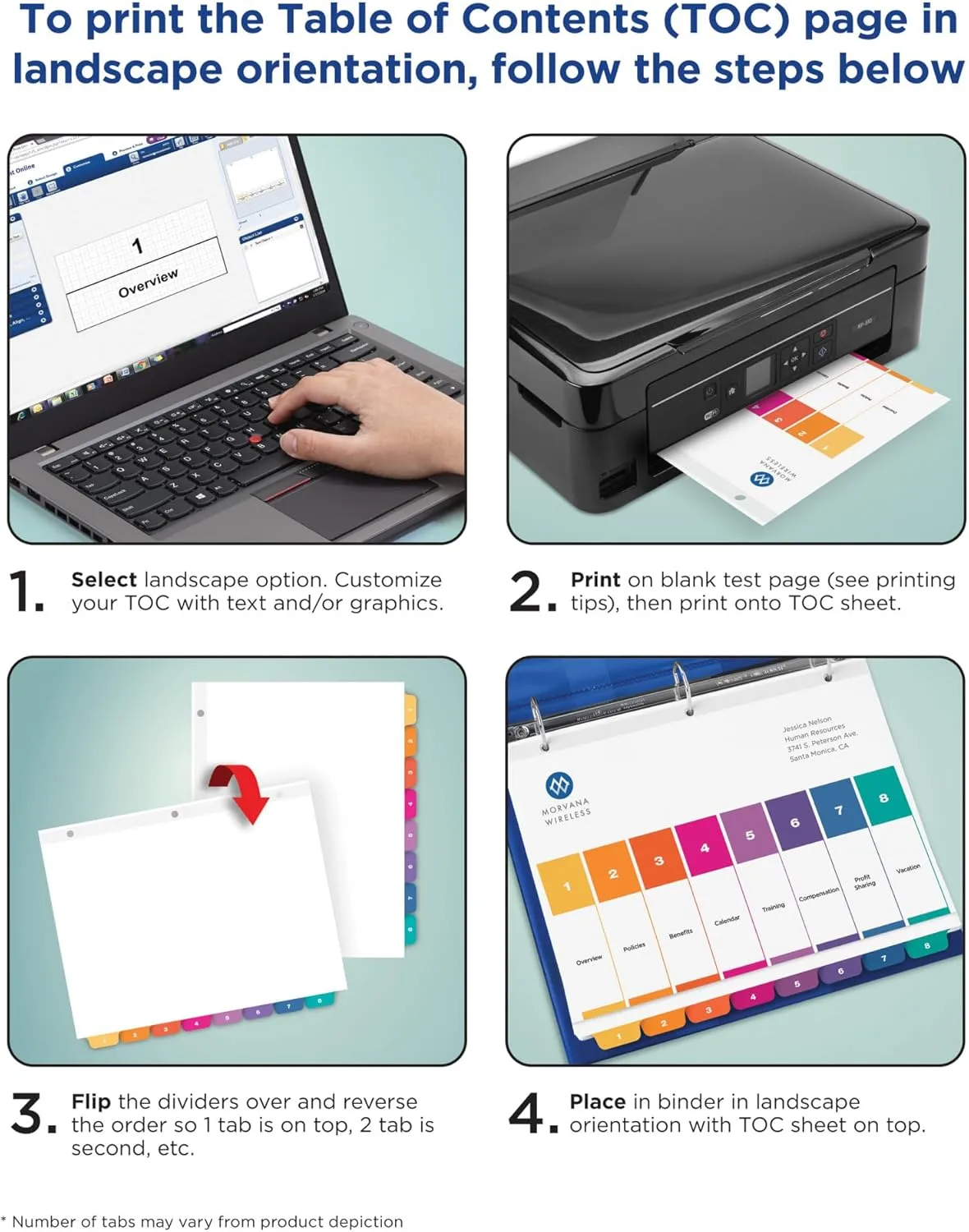 Avery Jan-Dec 12 Tab Dividers for 3 Ring Binders, Customizable Table of Contents, Multicolor Tabs, 6 Sets (11830)