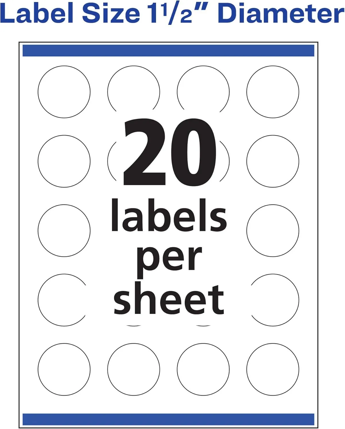 Avery Glossy Clear Round Labels, Sure Feed Technology, 1.5" Diameter, Print-to-the-Edge, Laser/Inkjet Printable