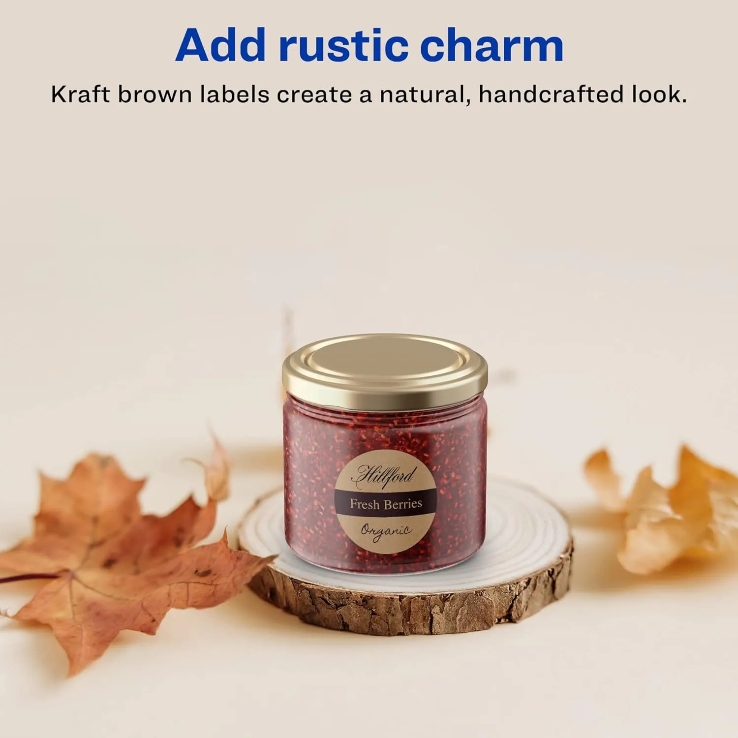 AVERY Kraft Brown Round Labels, Sure Feed Technology, 2.25" Diameter, Print-to-The-Edge, Laser/Inkjet Printable