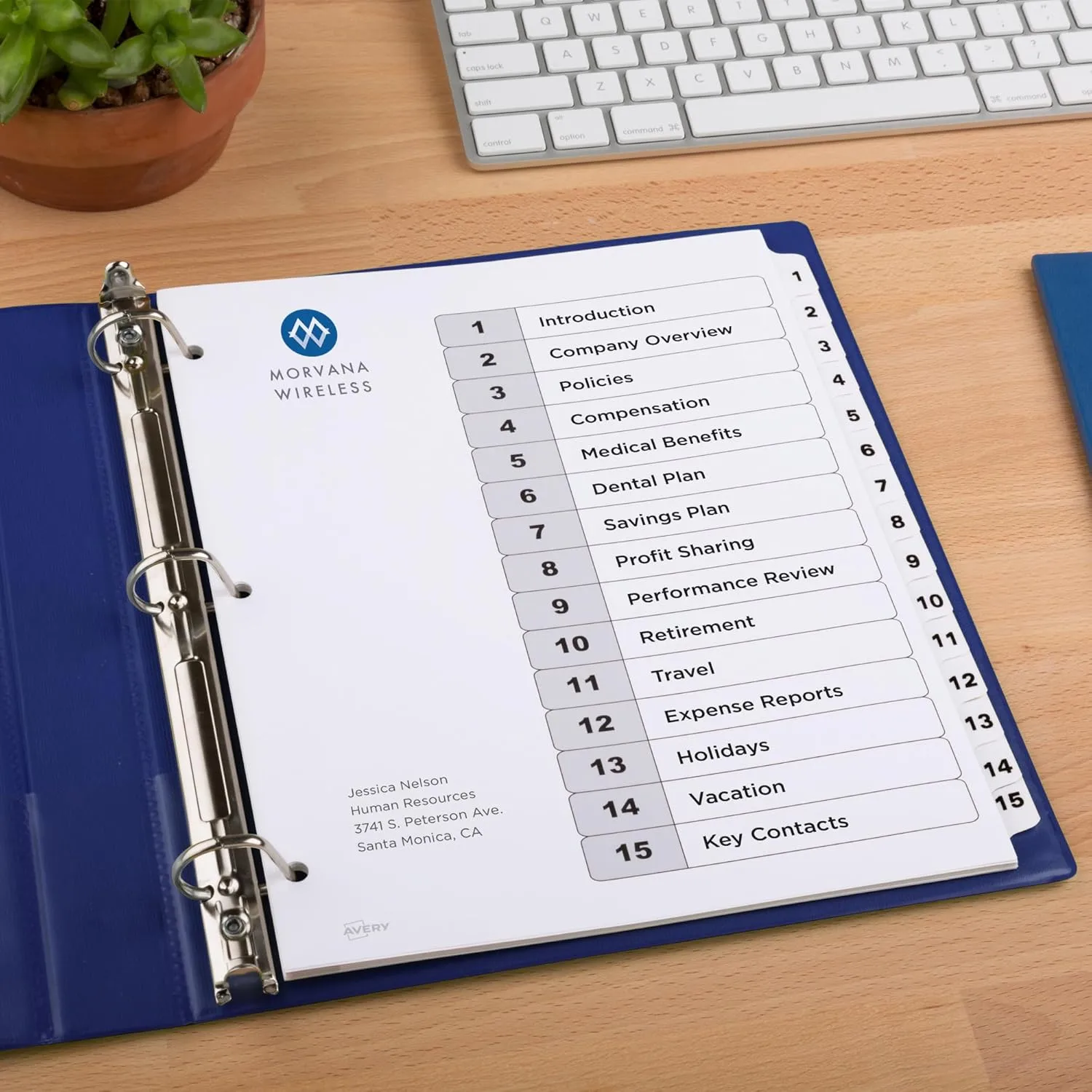 Avery Dividers for 3 Ring Binders, 15 Tabs per Set, Customizable Table of Contents (6 Sets)