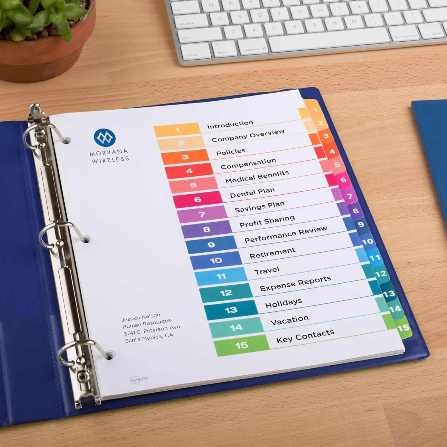 Avery Dividers for 3 Ring Binders, 15 Tabs per Set, Customizable Table of Contents, Multicolor Tabs, Great for Organizing Reports, Projects, and More (11143)