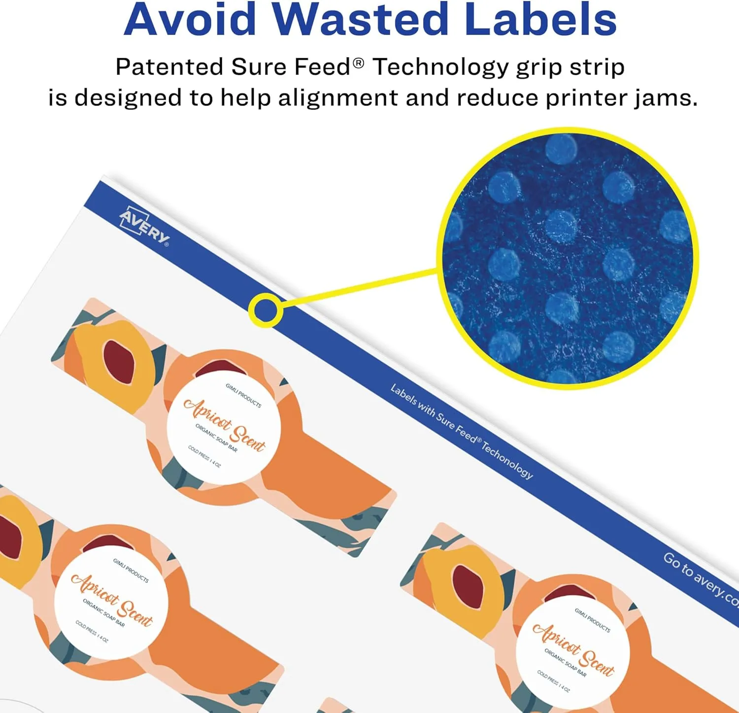Avery Glossy Clear Wraparound Band Labels, Sure Feed Technology, 1.5" x 3.5"