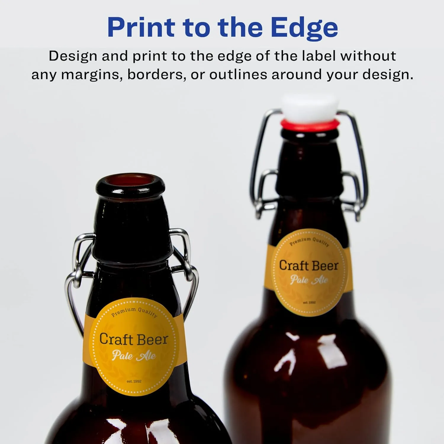 Avery Matte White Wraparound Band Labels, Sure Feed Technology, 1.5" x 3.5", Print-to-The-Edge, Permanent Adhesive