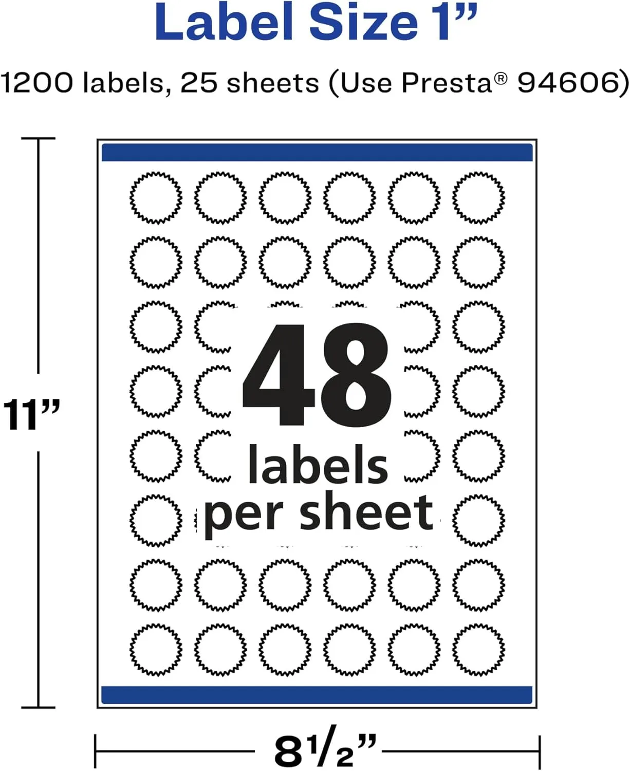 AVERY 1" Glossy Clear Starburst Labels, Sure Feed Technology, Print-to-The-Edge