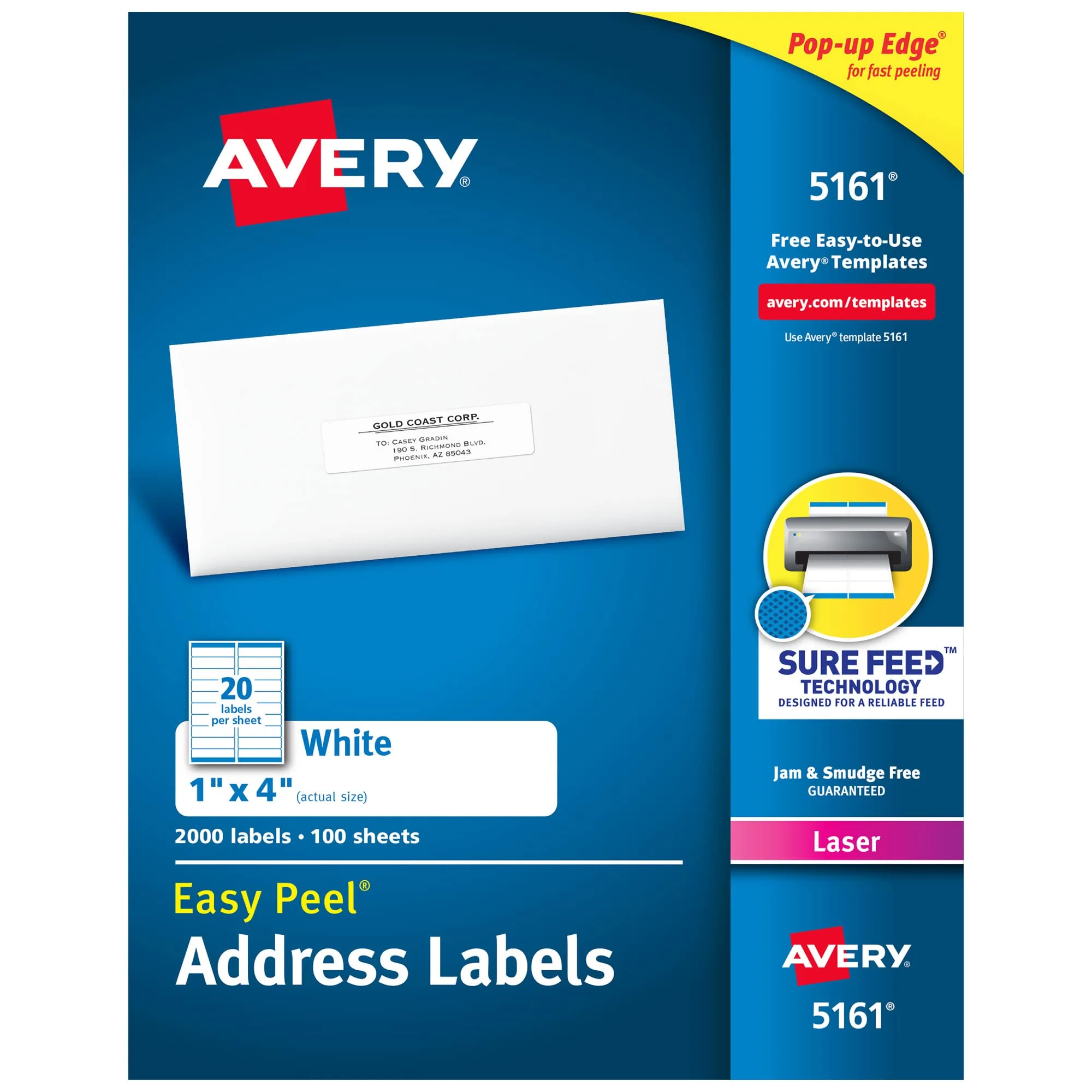 AVERY Easy Peel Printable Address Labels with Sure Feed