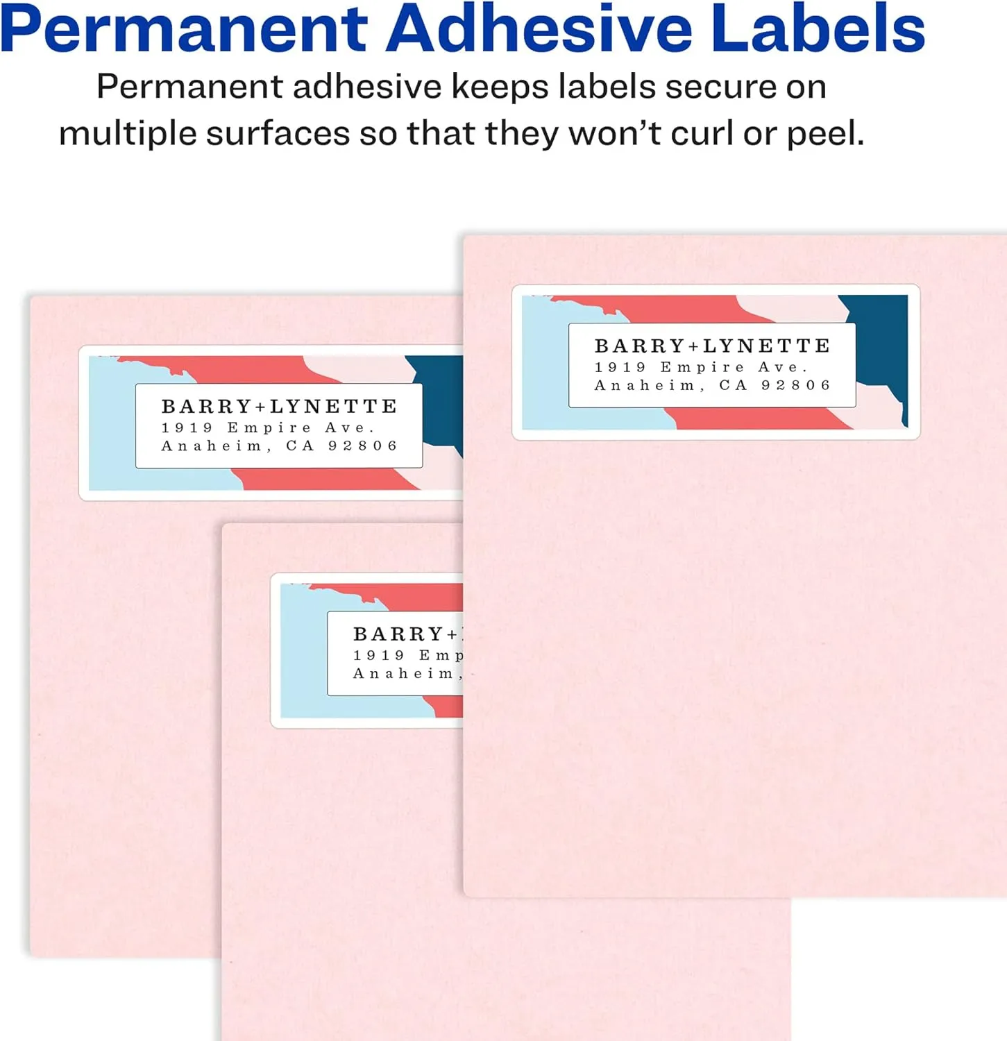 Avery Printable Shipping Labels with Sure Feed, 2 x 4 in, Glossy Clear, 100 (6522)