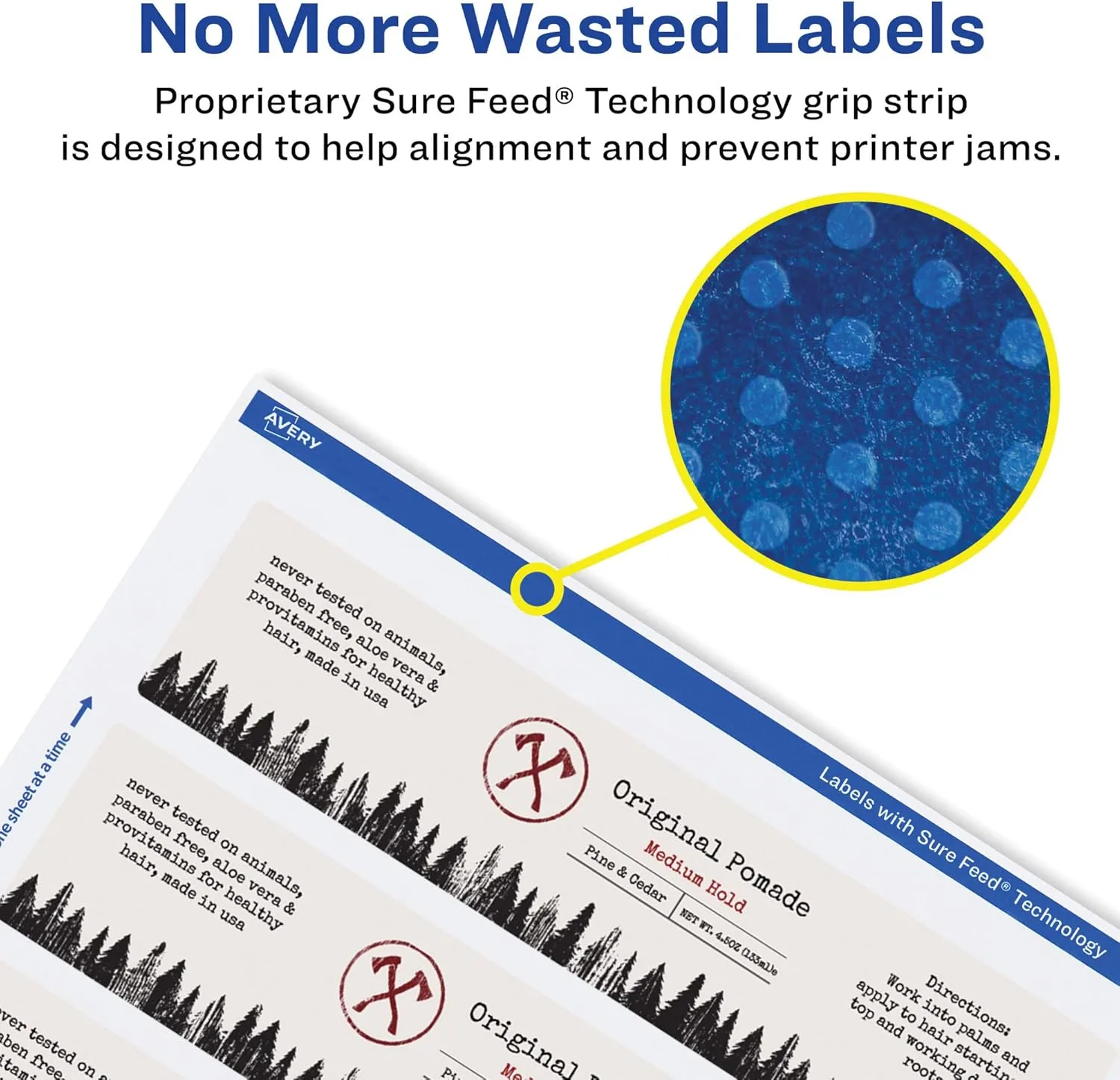 Avery Glossy White Rectangle Labels, Sure Feed Technology, 1.75" x 7.75"