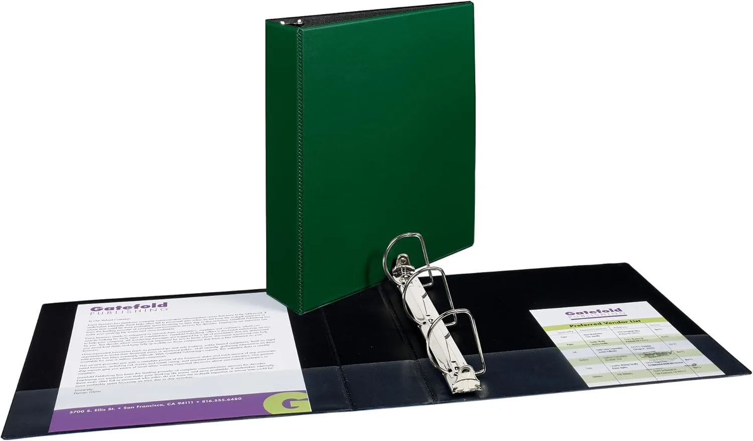 Avery Durable 3 Ring Binder, 2" Slant Rings, 1 Green Binder (27553)