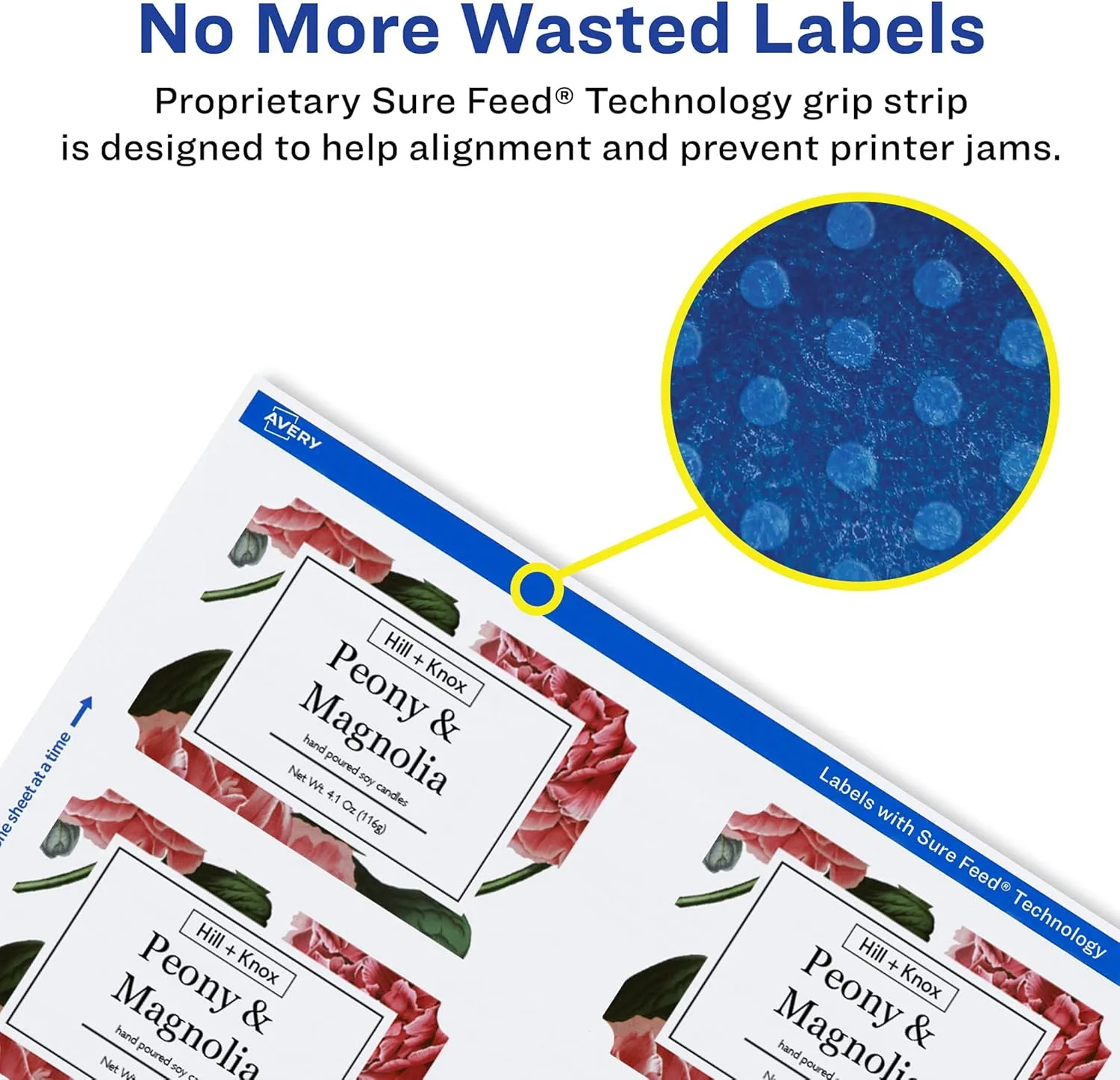 Avery Matte White Scalloped Rectangle Labels, Sure Feed Technology, 2 in x 3 in