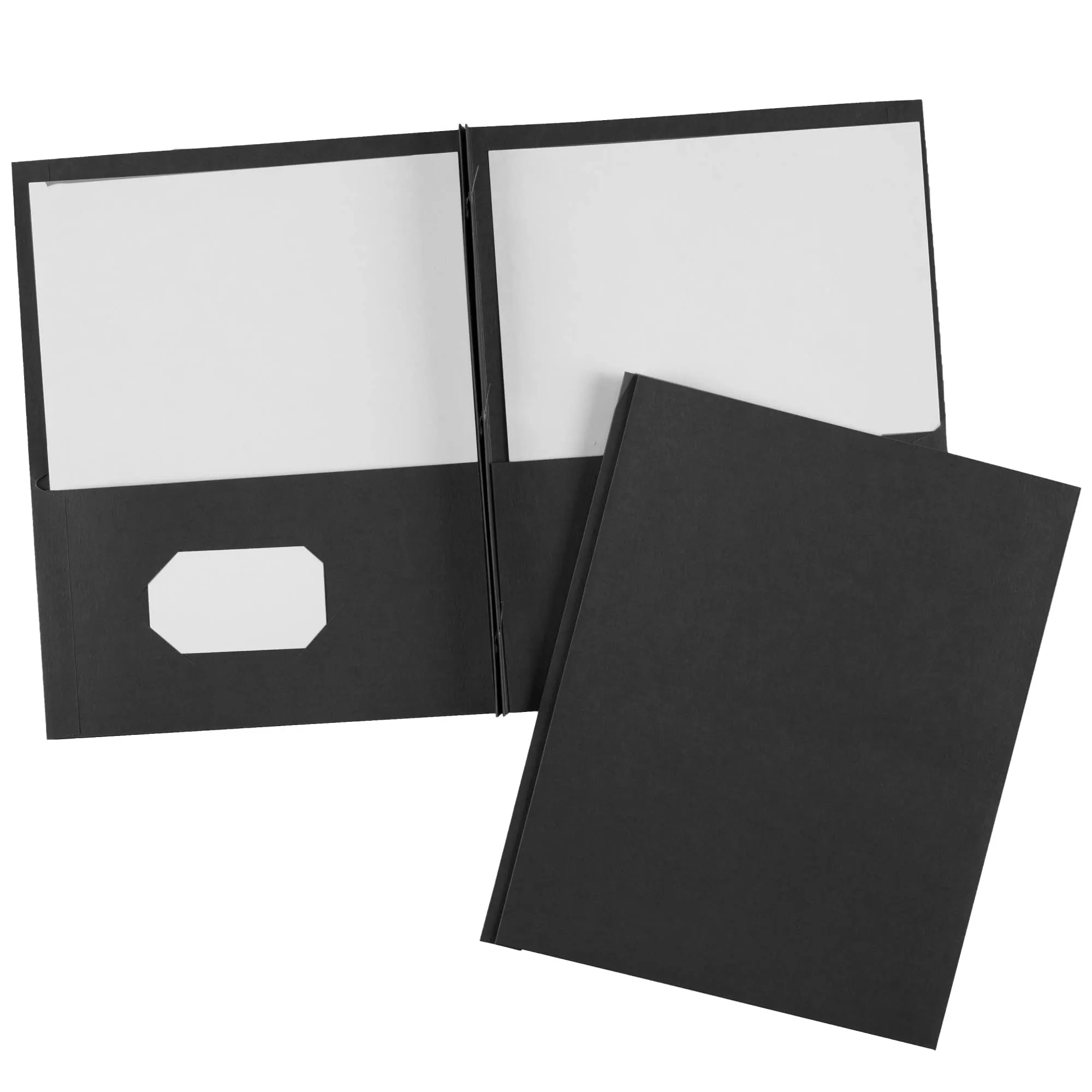 Avery Two Pocket Folders with 3 Prong Fasteners, 25 Black Folders (47978)