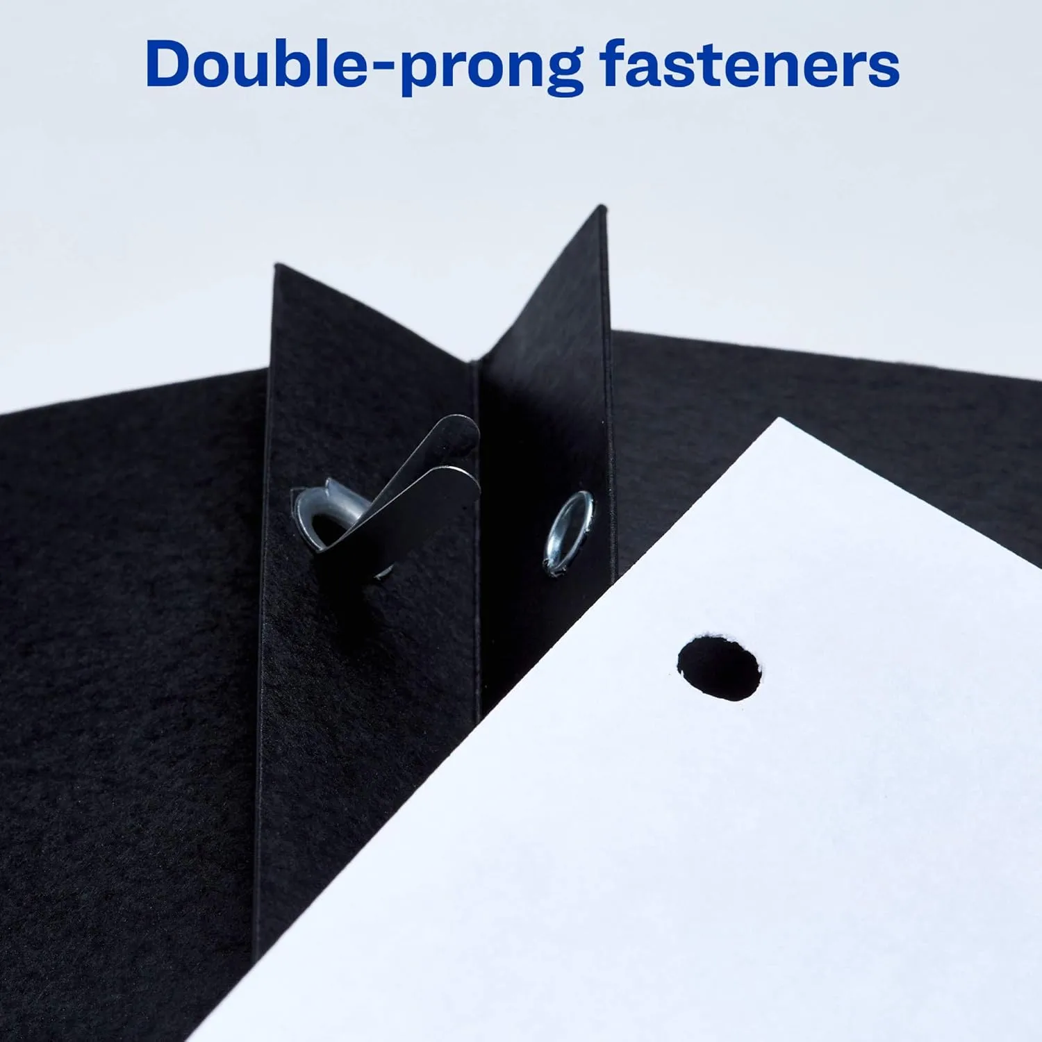 Avery Two Pocket Folders with 3 Prong Fasteners, 25 Black Folders (47978)
