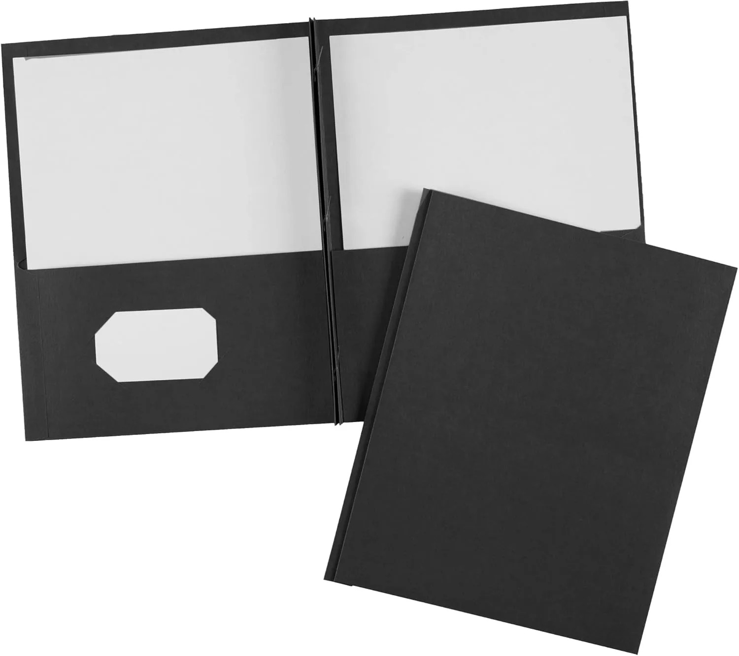 Avery Two Pocket Folders with 3 Prong Fasteners, 25 Black Folders (47978)