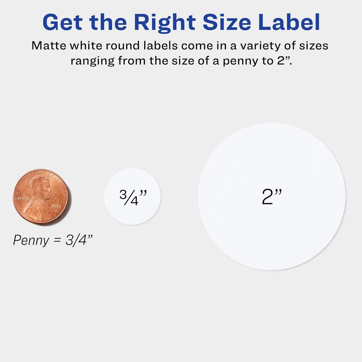 Avery Printable Round Labels with Sure Feed, 2" Diameter, Matte White, 300 Labels (22877)