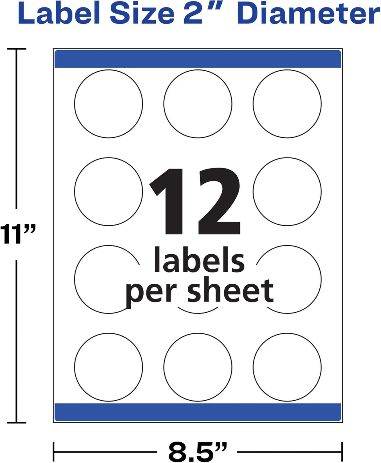 Avery Printable Round Labels with Sure Feed, 2" Diameter, Matte White, 300 Labels (22877)