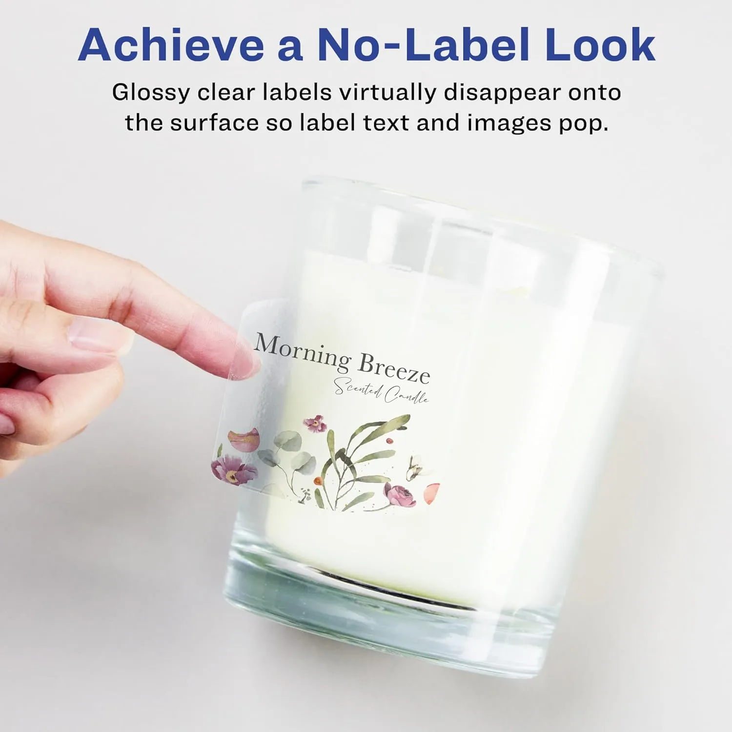Avery Glossy Clear Arched Square Labels, Sure Feed Technology, 2" x 2-3/16", Print-to-The-Edge, Laser/Inkjet Printable