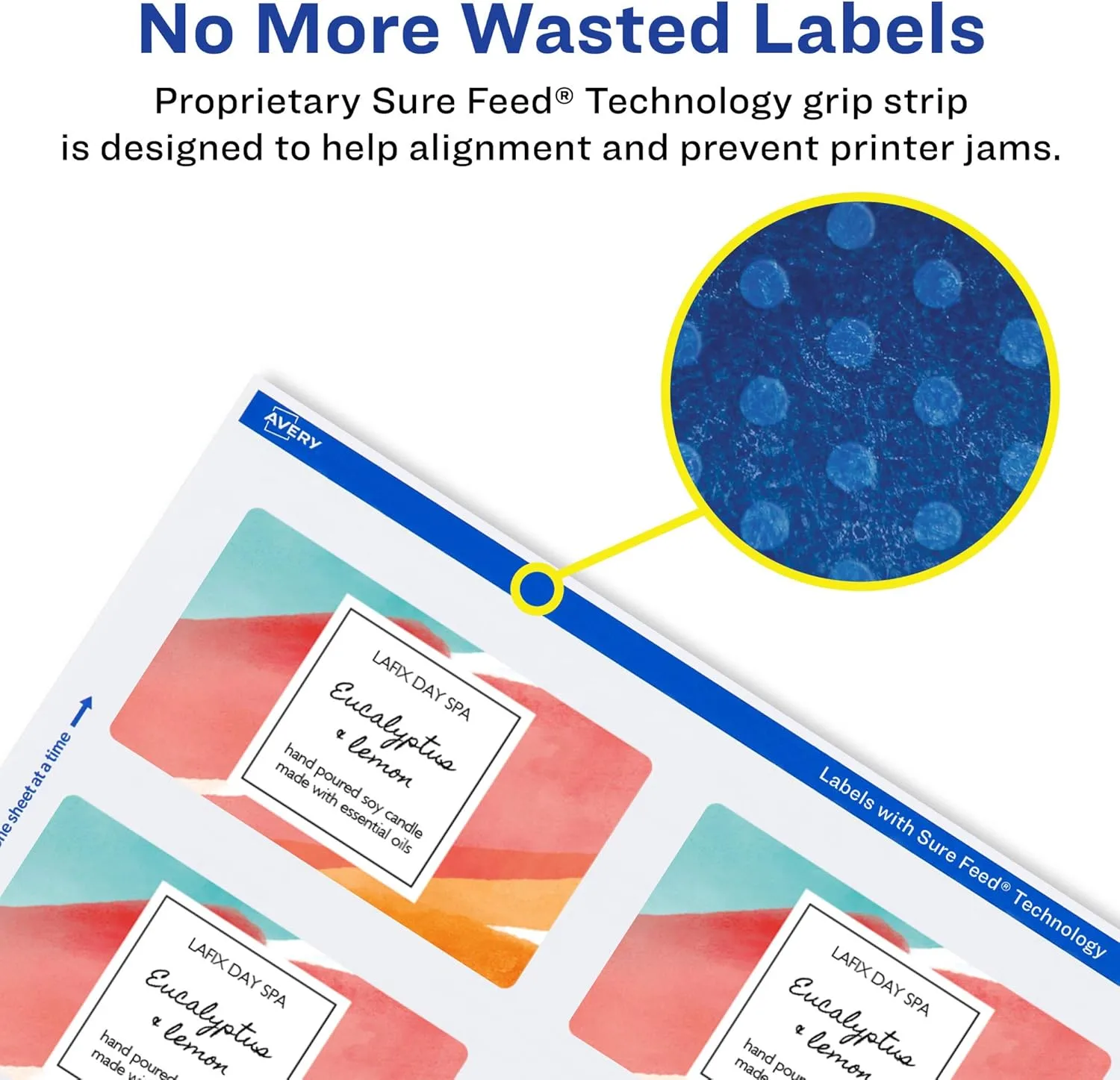 AVERY Matte White Rectangle Labels, Sure Feed Technology, 2" x 3"