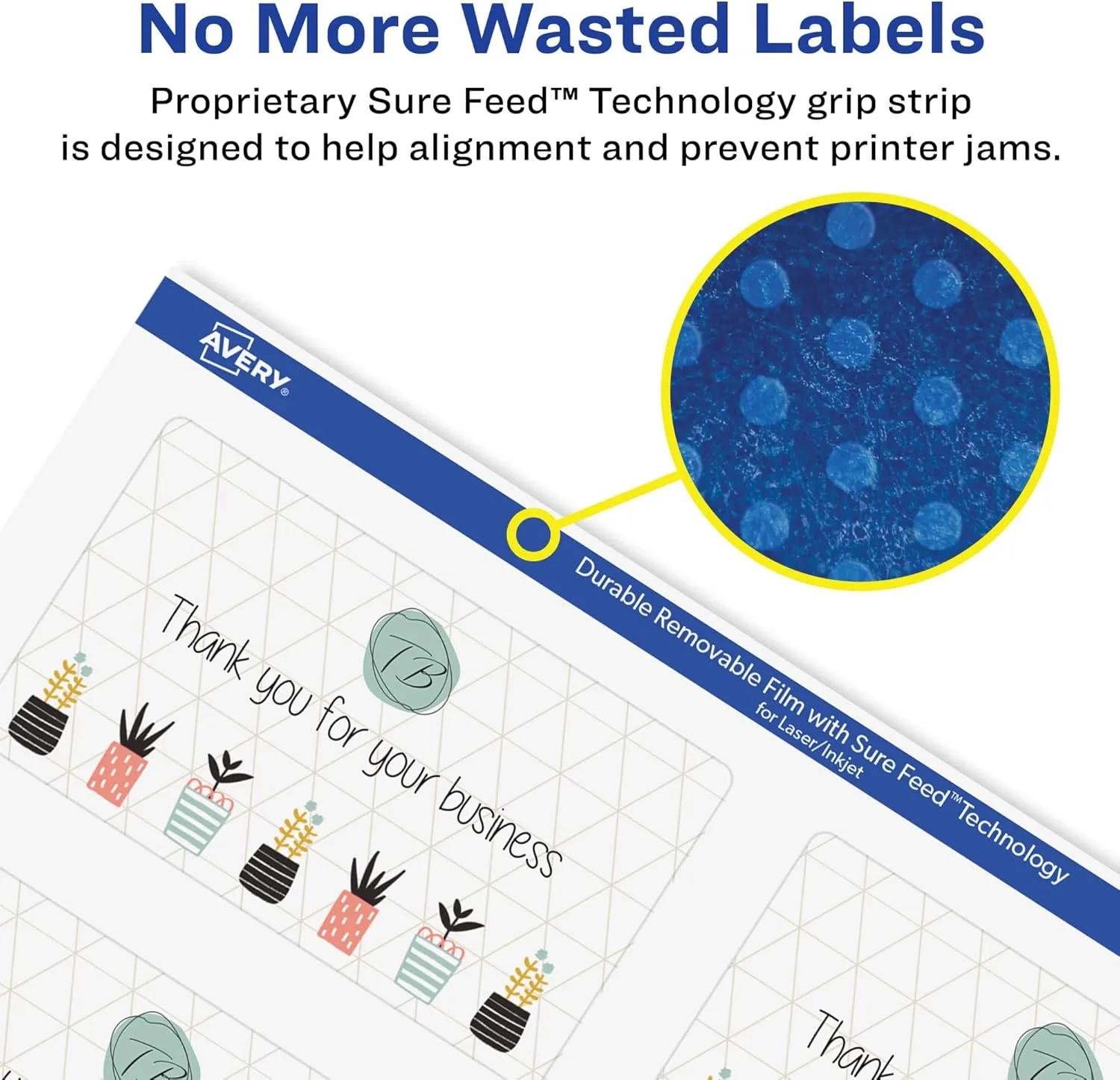 Avery Durable Removable Rectangle Labels, Sure Feed Technology, 2" x 3.5", Matte White Film, Water-Resistant - A05A13