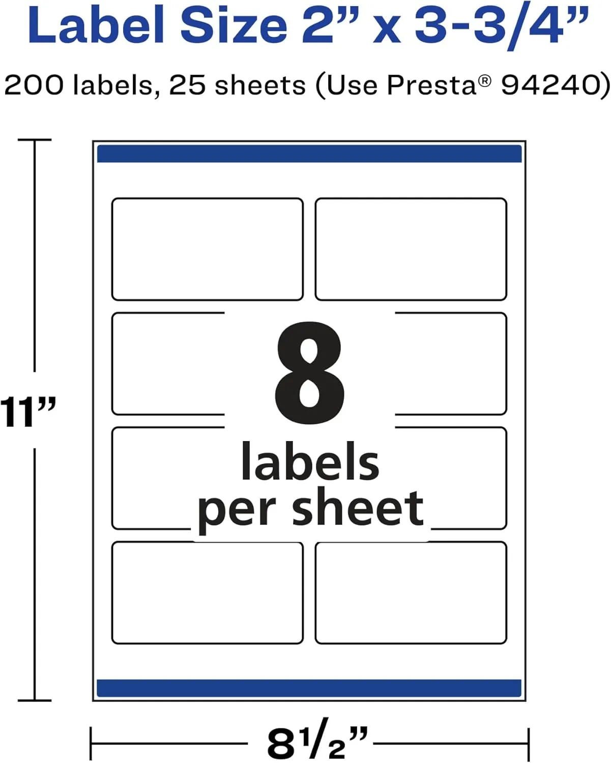 Avery Glossy Clear Rectangle Labels, Sure Feed Technology, 2" x 3.75"