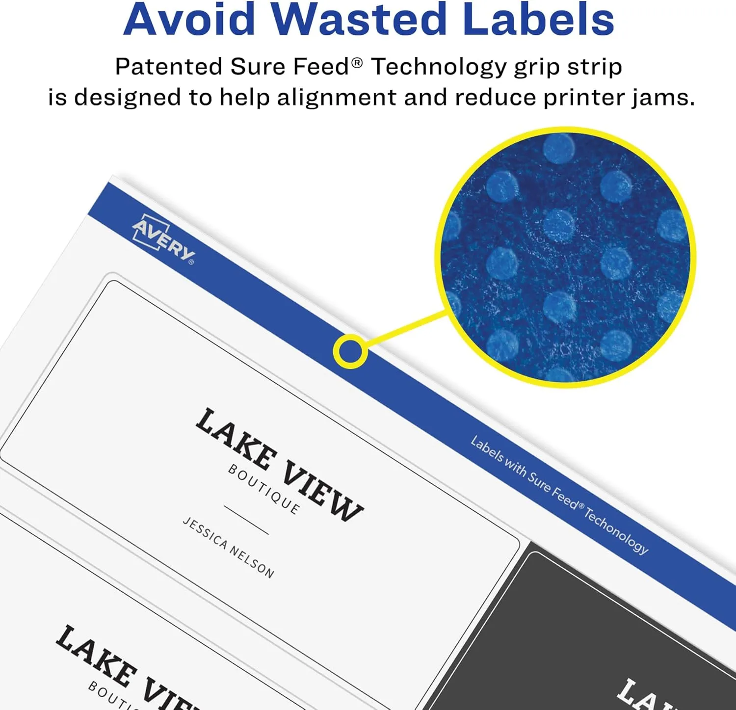 Avery Glossy Clear Rectangle Labels, Sure Feed Technology, 1.75" x 7.75", 50 Glossy Clear Labels, Print-to-The-Edge