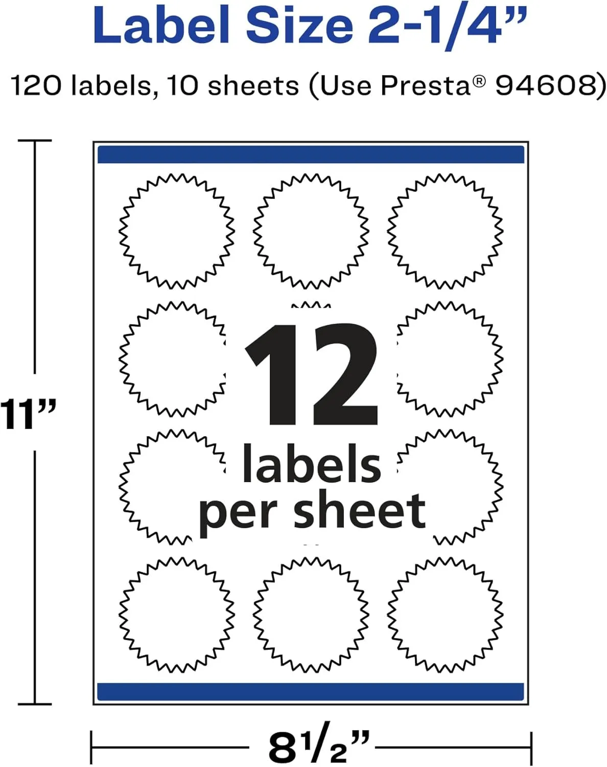 Avery Glossy Clear Starburst Labels, Sure Feed Technology, 2.25", 120 Glossy Clear Labels, Print-to-The-Edge