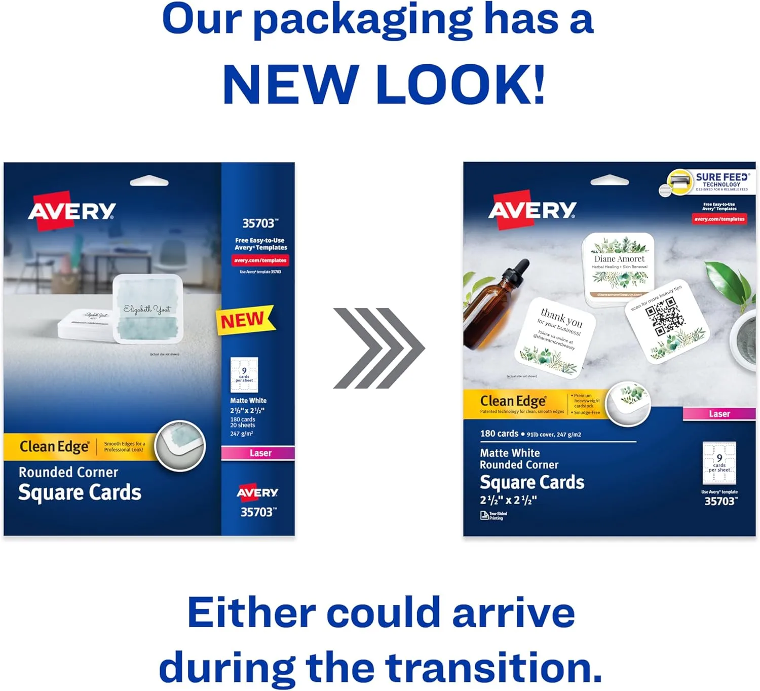 AVERY Clean Edge Printable Cards with Sure Feed Technology