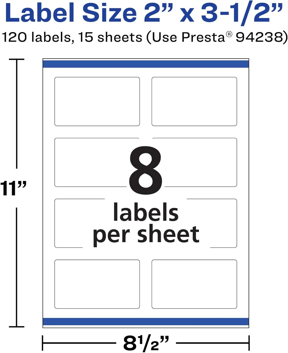 Avery Durable Removable Rectangle Labels, Sure Feed Technology, 2" x 3.5", Matte White Film, Water-Resistant - A05A13