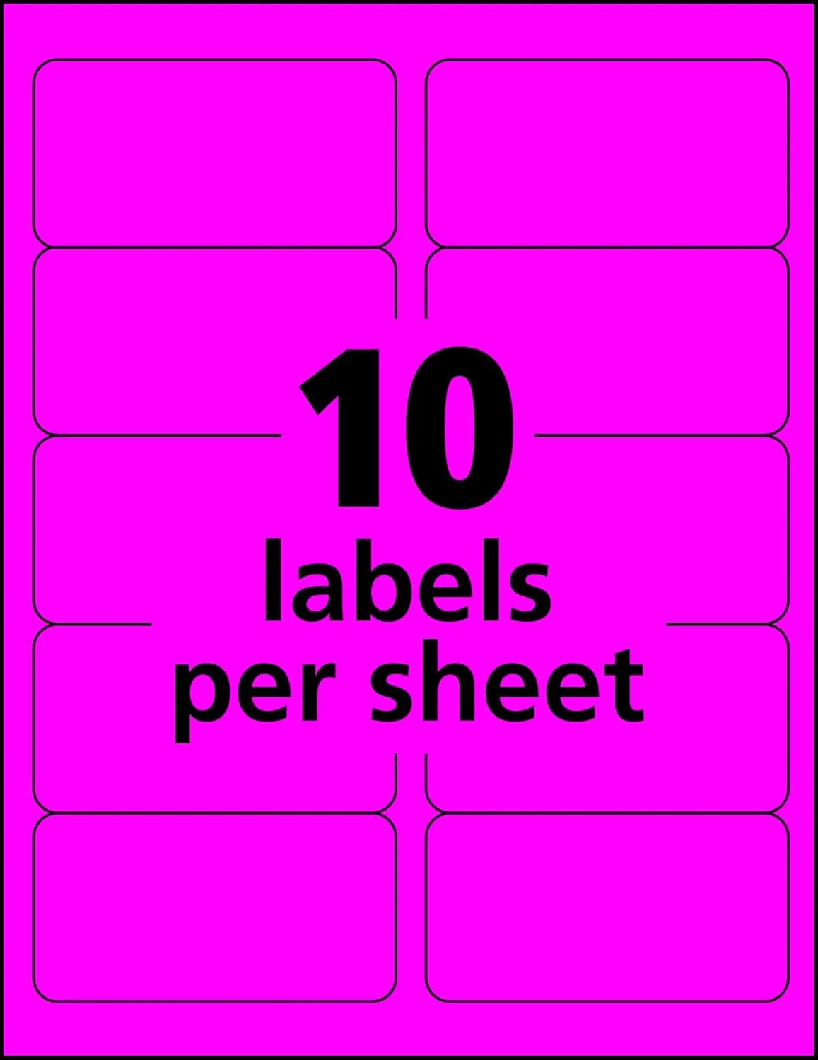 Avery 2" x 4" Neon Shipping Labels with Sure Feed for Laser Printers