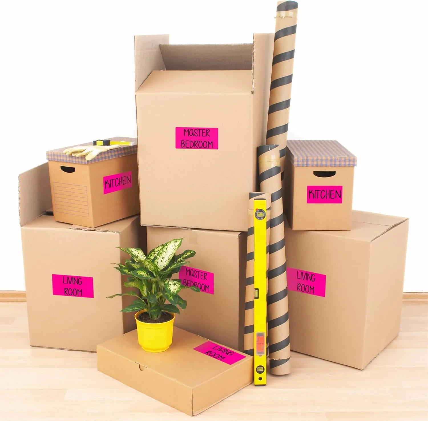 Avery 2" x 4" Neon Shipping Labels with Sure Feed for Laser Printers