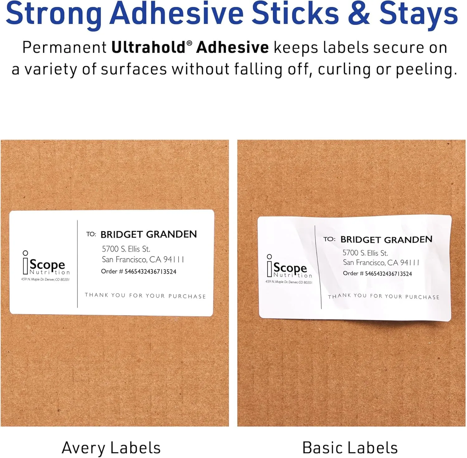 Avery Waterproof Labels with UltraHold Permanent Adhesive, 2" x 4", 500 Labels (5523)