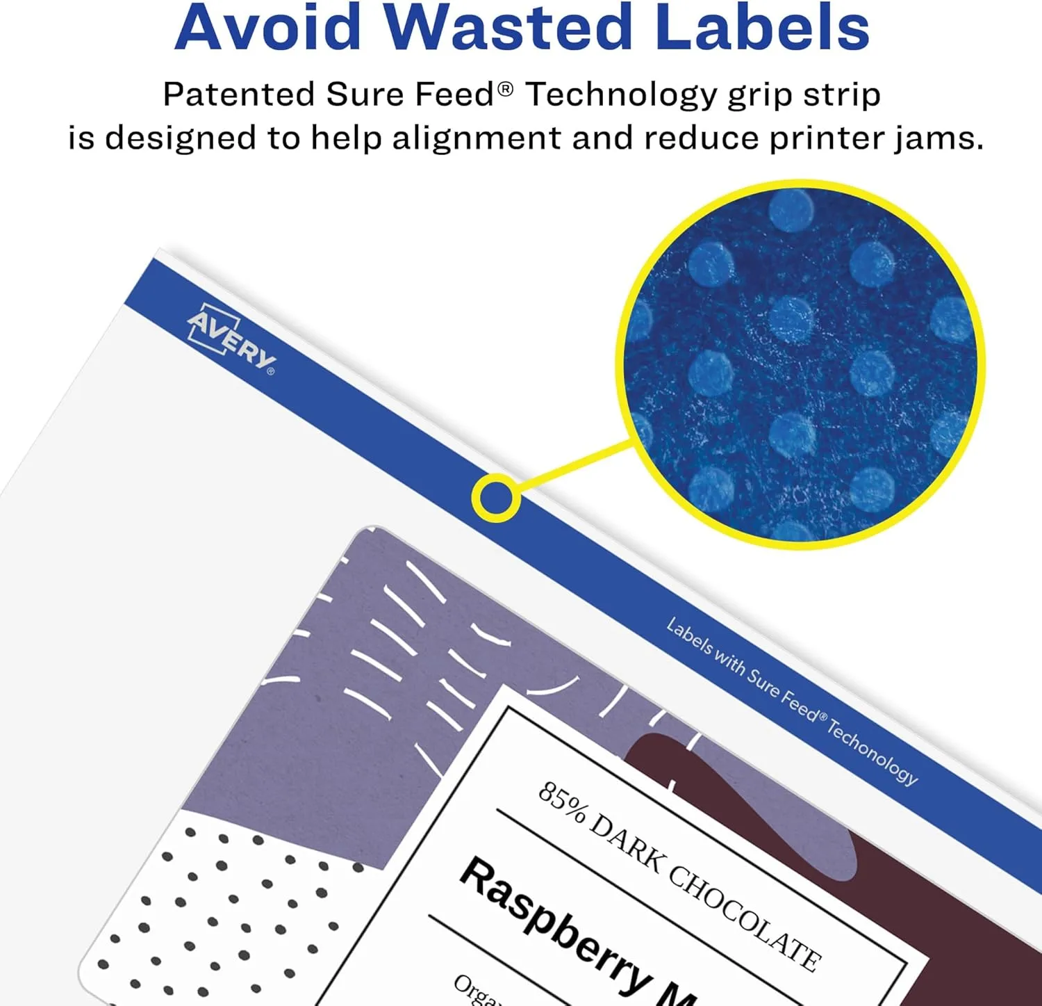 Avery Glossy Clear Rectangle Labels, Sure Feed Technology, 2.5" x 5", Print-to-The-Edge, Laser/Inkjet Printable