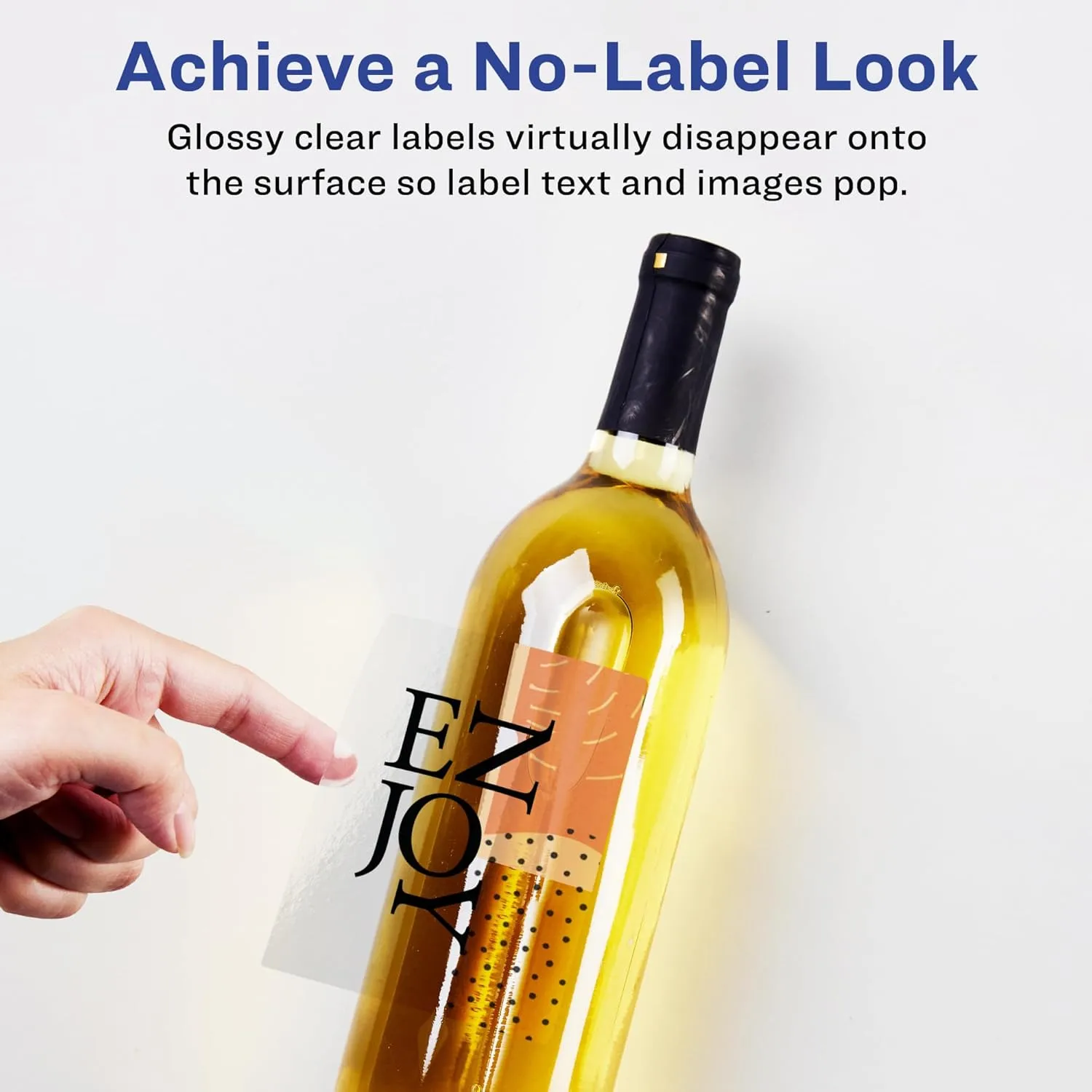 Avery Glossy Clear Rectangle Labels, Sure Feed Technology, 4" x 3-1/3", Print-to-The-Edge, Laser/Inkjet Printable