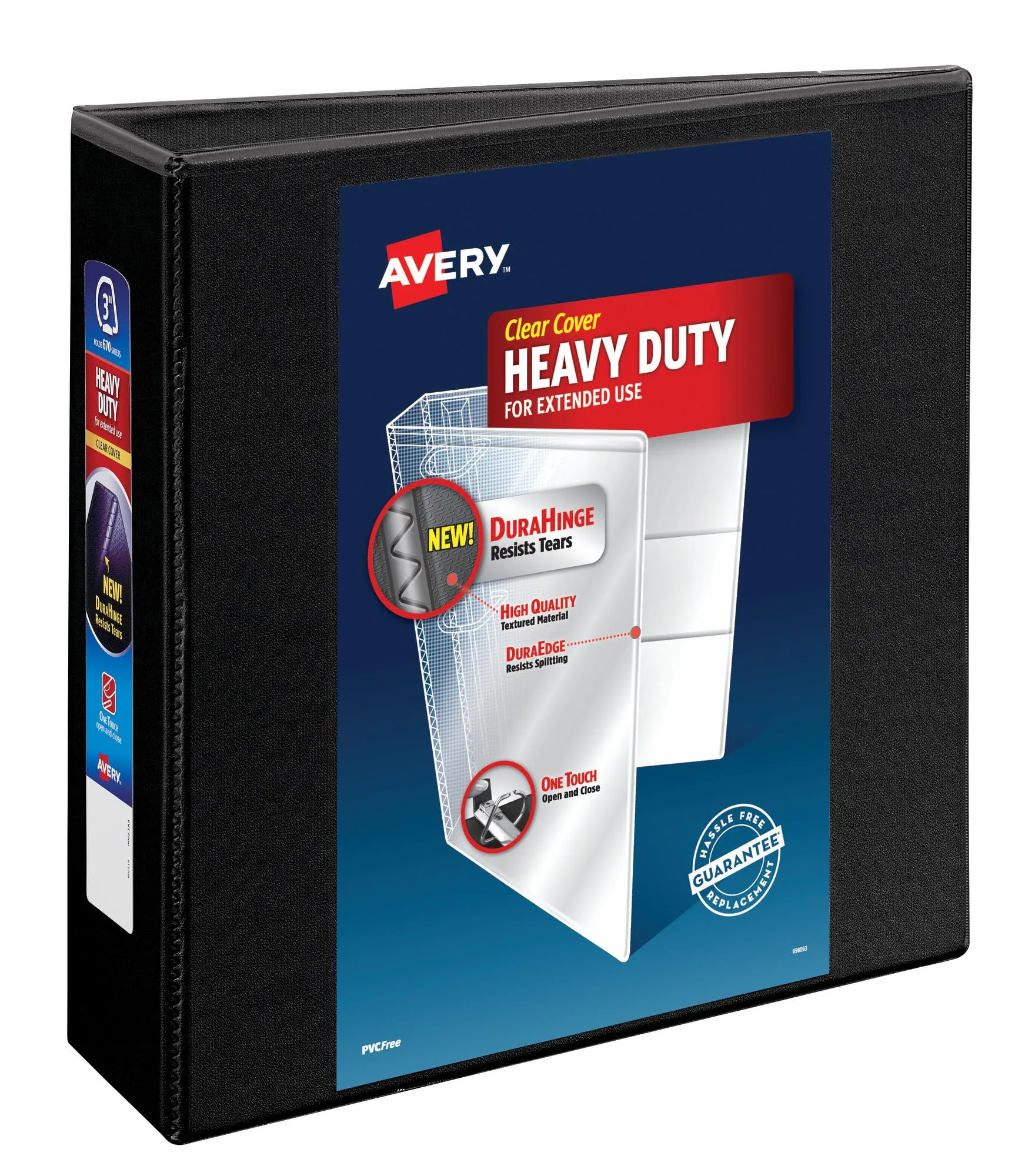 AVERY Heavy-Duty View EZD D-Ring Binder, Black