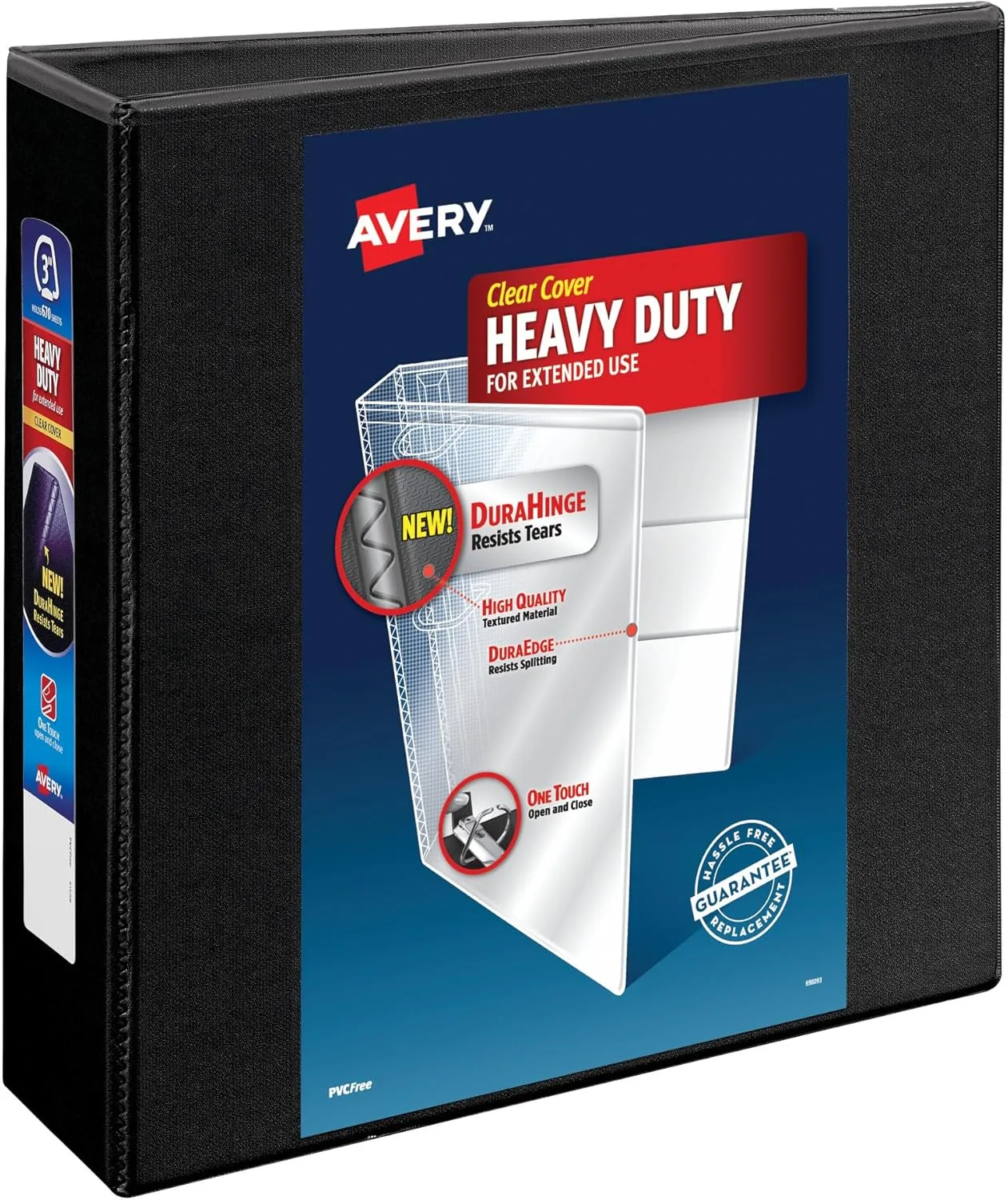 AVERY Heavy-Duty View EZD D-Ring Binder, Black