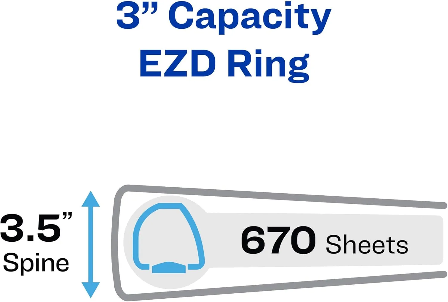 Avery Heavy-Duty View 3-Ring Binder, 3-Inch One-Touch EZD, Pacific Blue (79811)